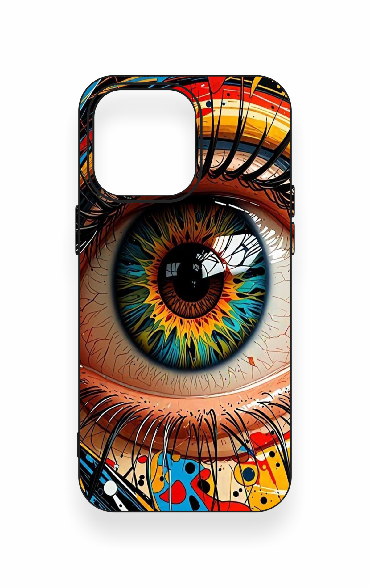 iPhone 15 Pro Max Uyumlu Renkli Göz Bebeği Desenli Silikon Kılıf