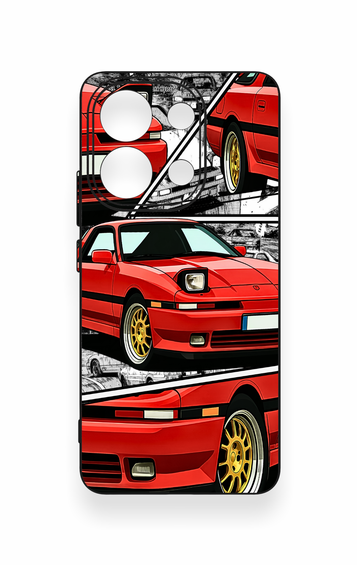 Redmi Note 13 4G Uyumlu Kırmızı Supra Desenli Silikon Kılıf