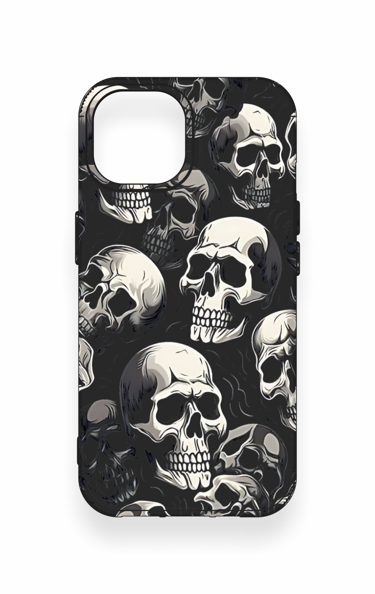 iPhone 15 Uyumlu Kuru Kafa Desenli Silikon Kılıf