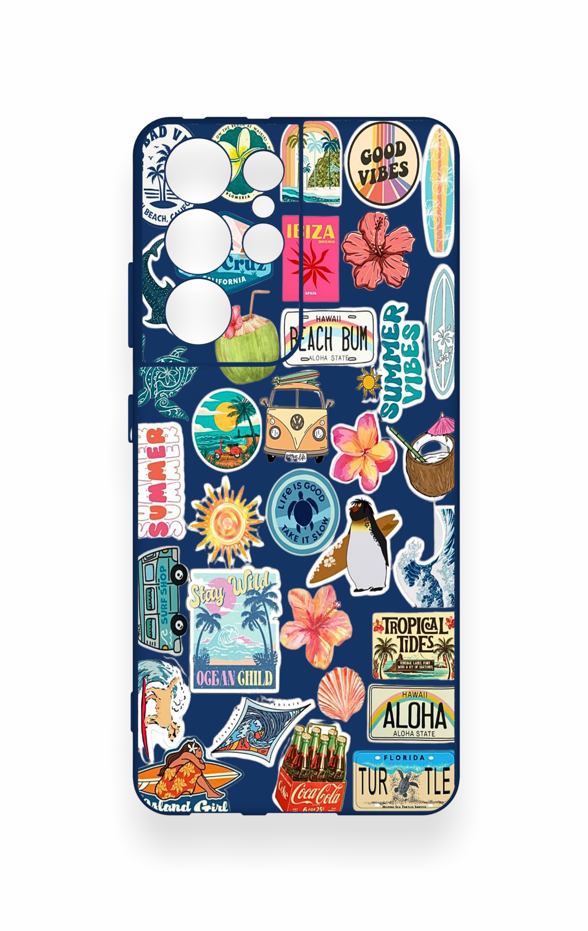 Samsung S21 Ultra Uyumlu Summer Vibes Desenli Silikon Kılıf