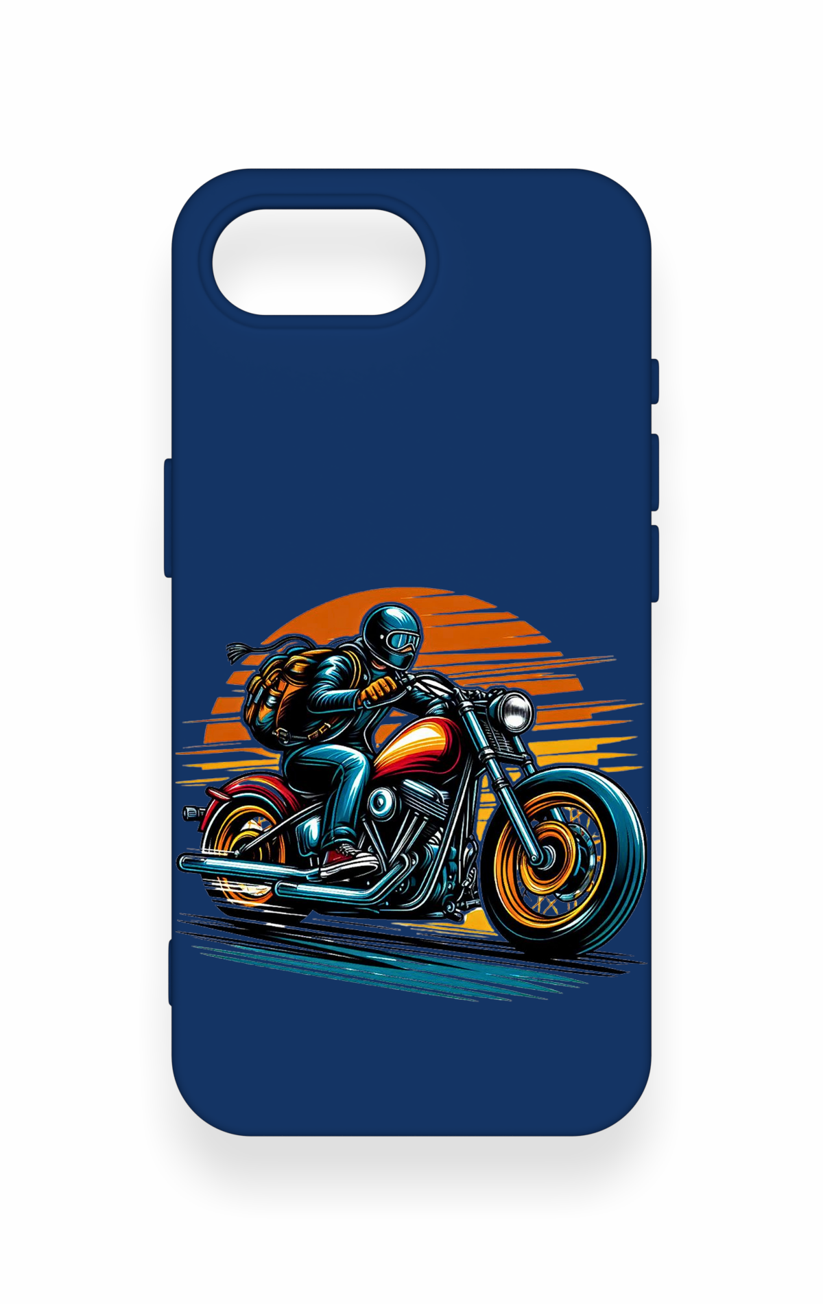 iPhone 16E Uyumlu Moto Rider Desenli Silikon Kılıf