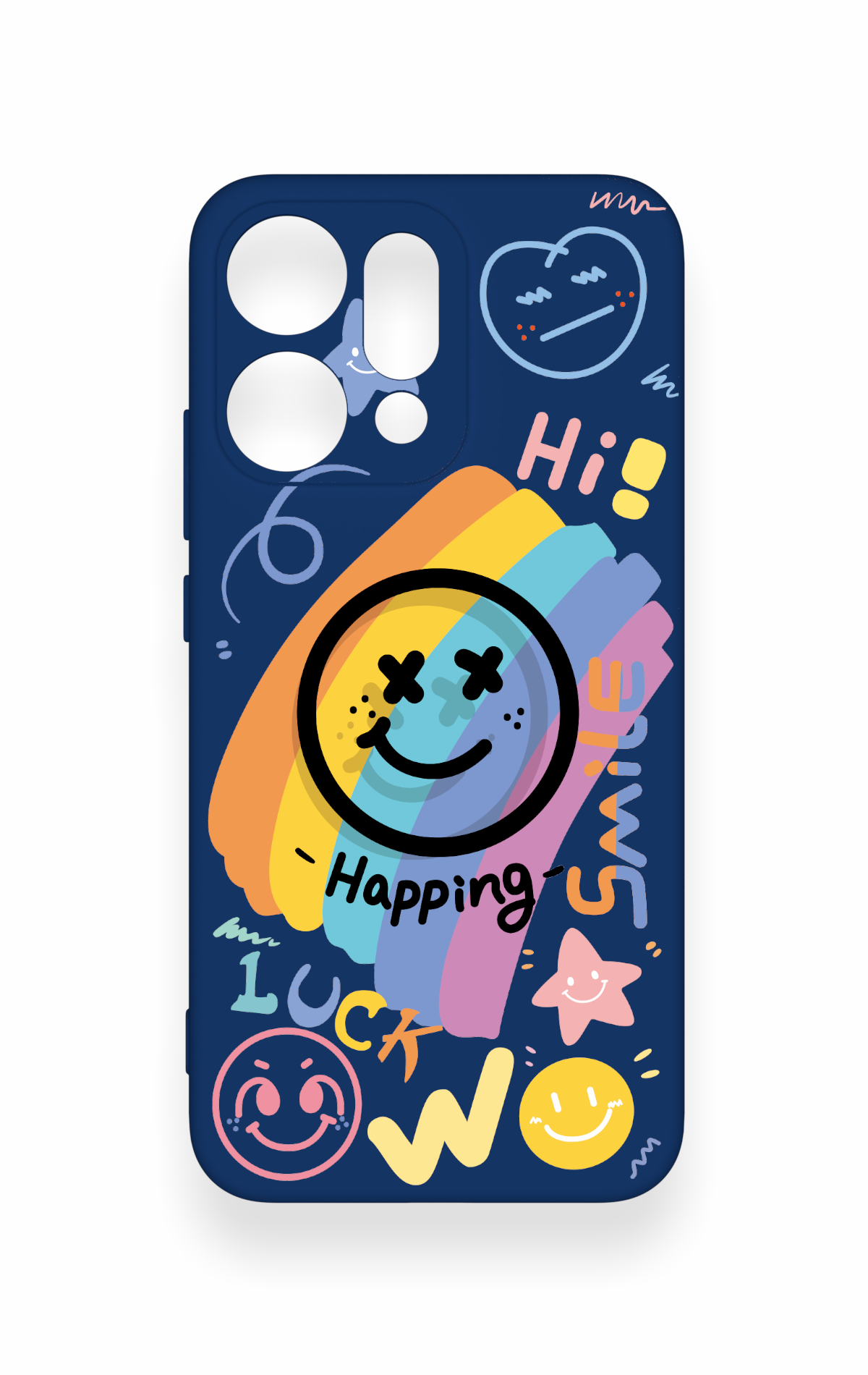 Oppo Reno 14 Uyumlu Happing Smile Desenli Silikon Kılıf