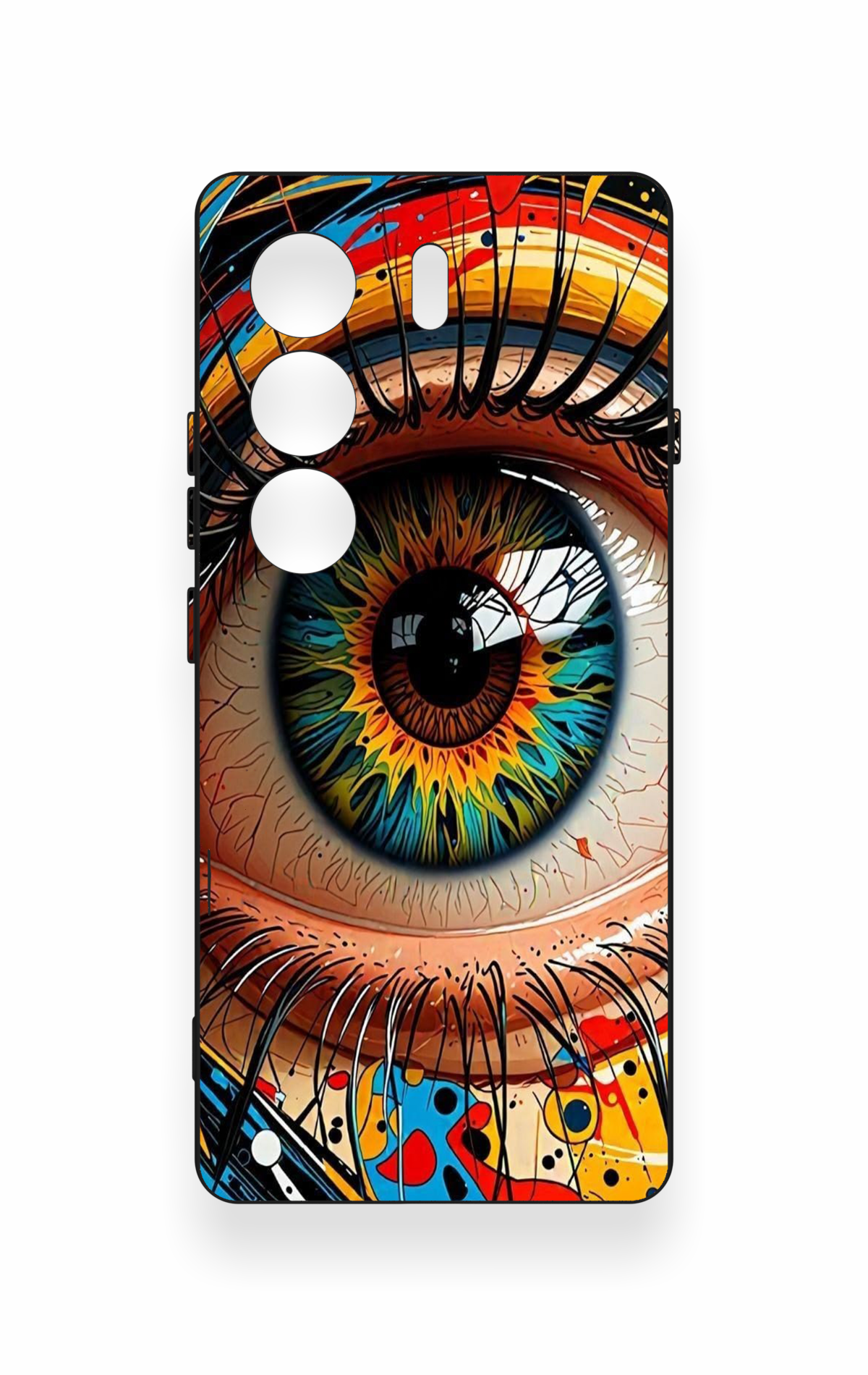 Tecno Camon 40 4G Uyumlu Renkli Göz Bebeği Desenli Silikon Kılıf
