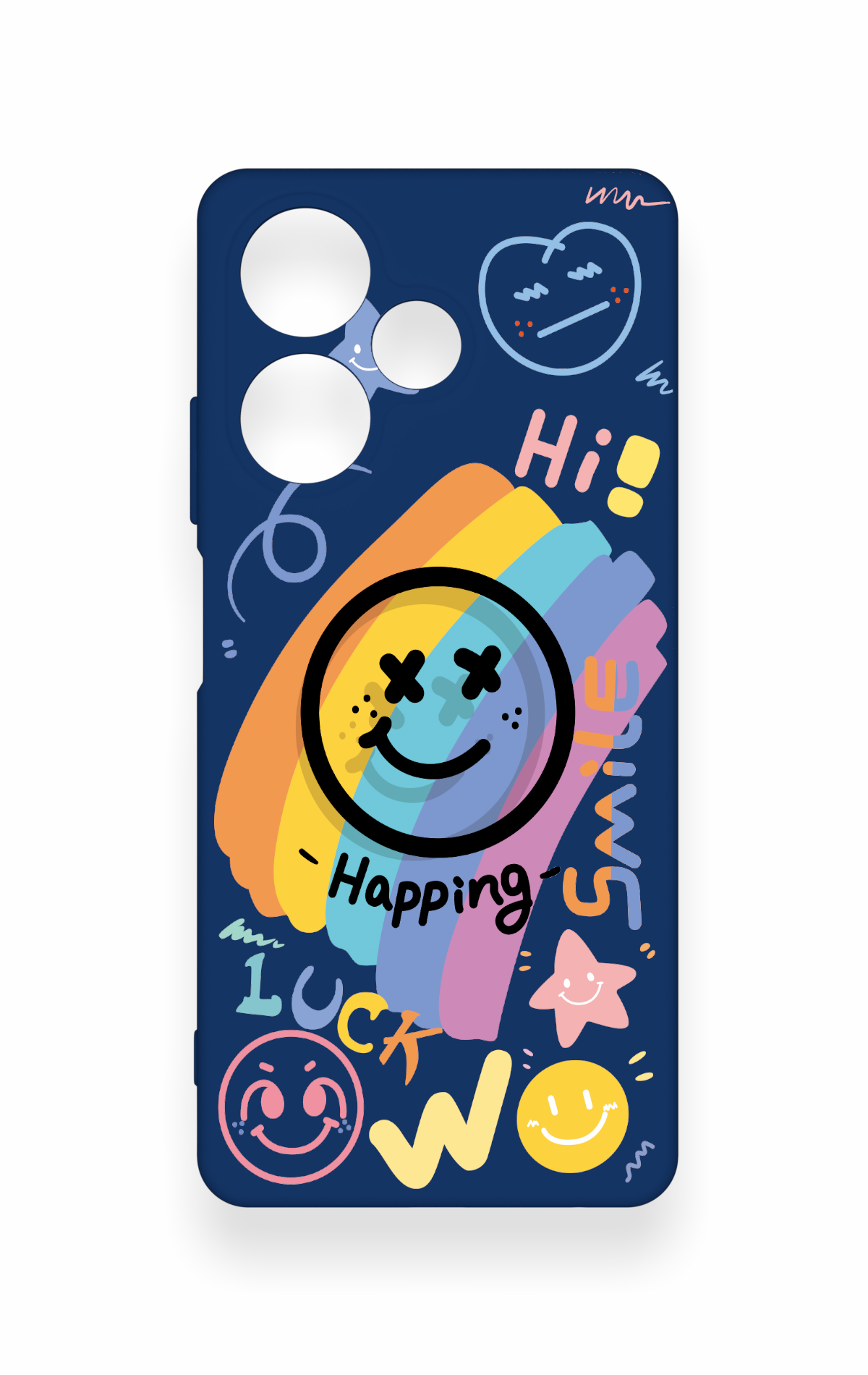 İnfinix Hot 30 Uyumlu Happing Smile Desenli Silikon Kılıf