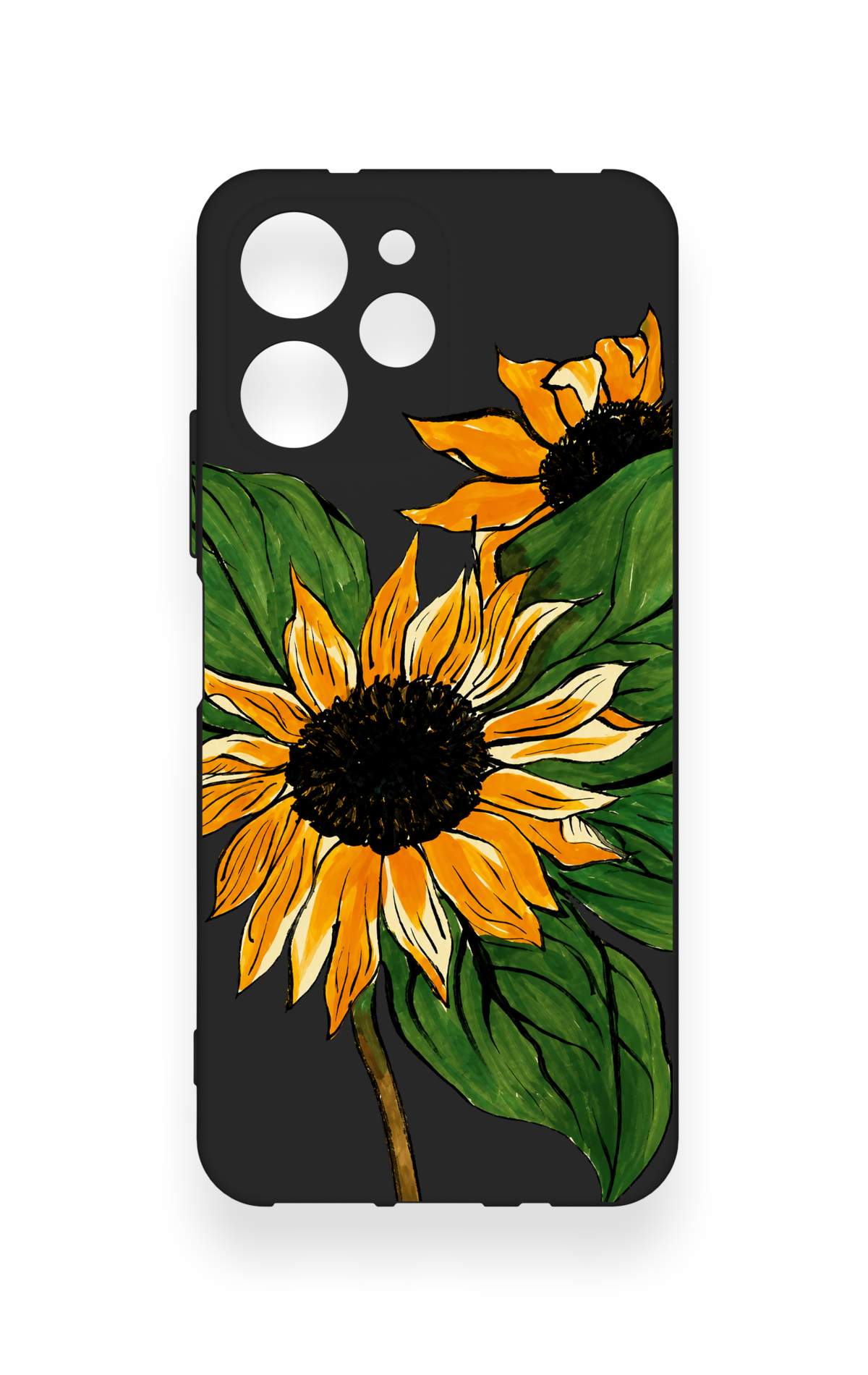 Redmi 12 Uyumlu Ay Çiçeği Desenli Silikon Kılıf