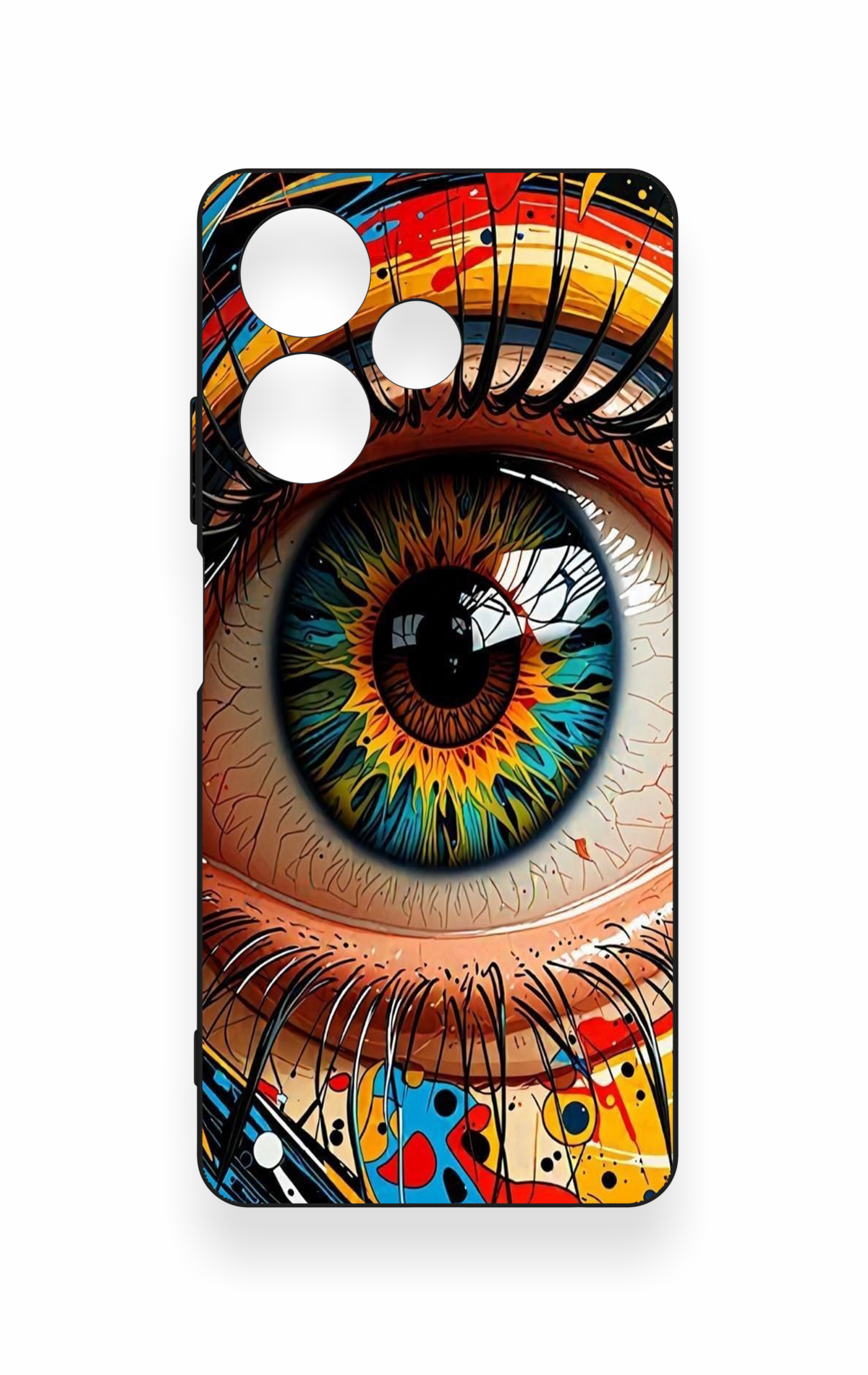 İnfinix Hot 30 Uyumlu Renkli Göz Bebeği Desenli Silikon Kılıf