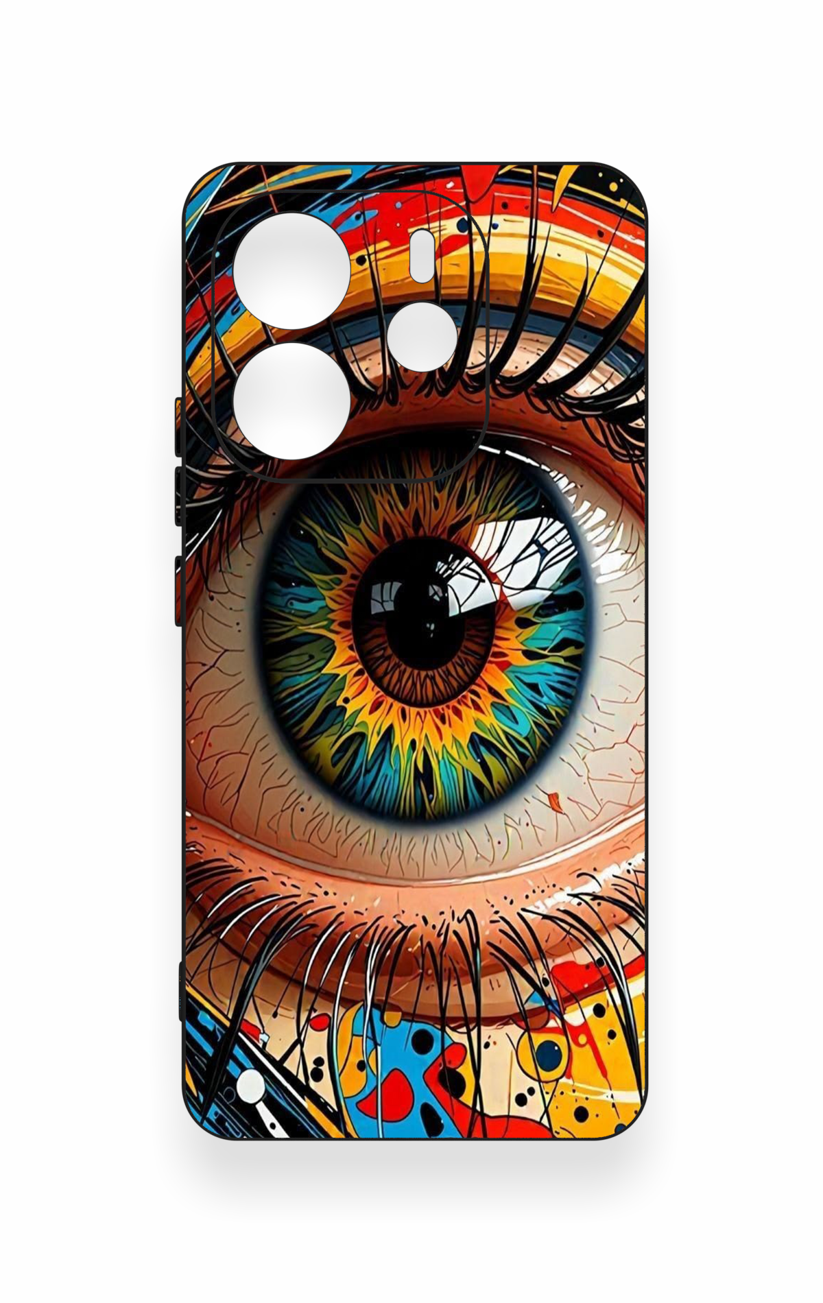 Redmi Note 14 4G Uyumlu Renkli Göz Bebeği Desenli Silikon Kılıf