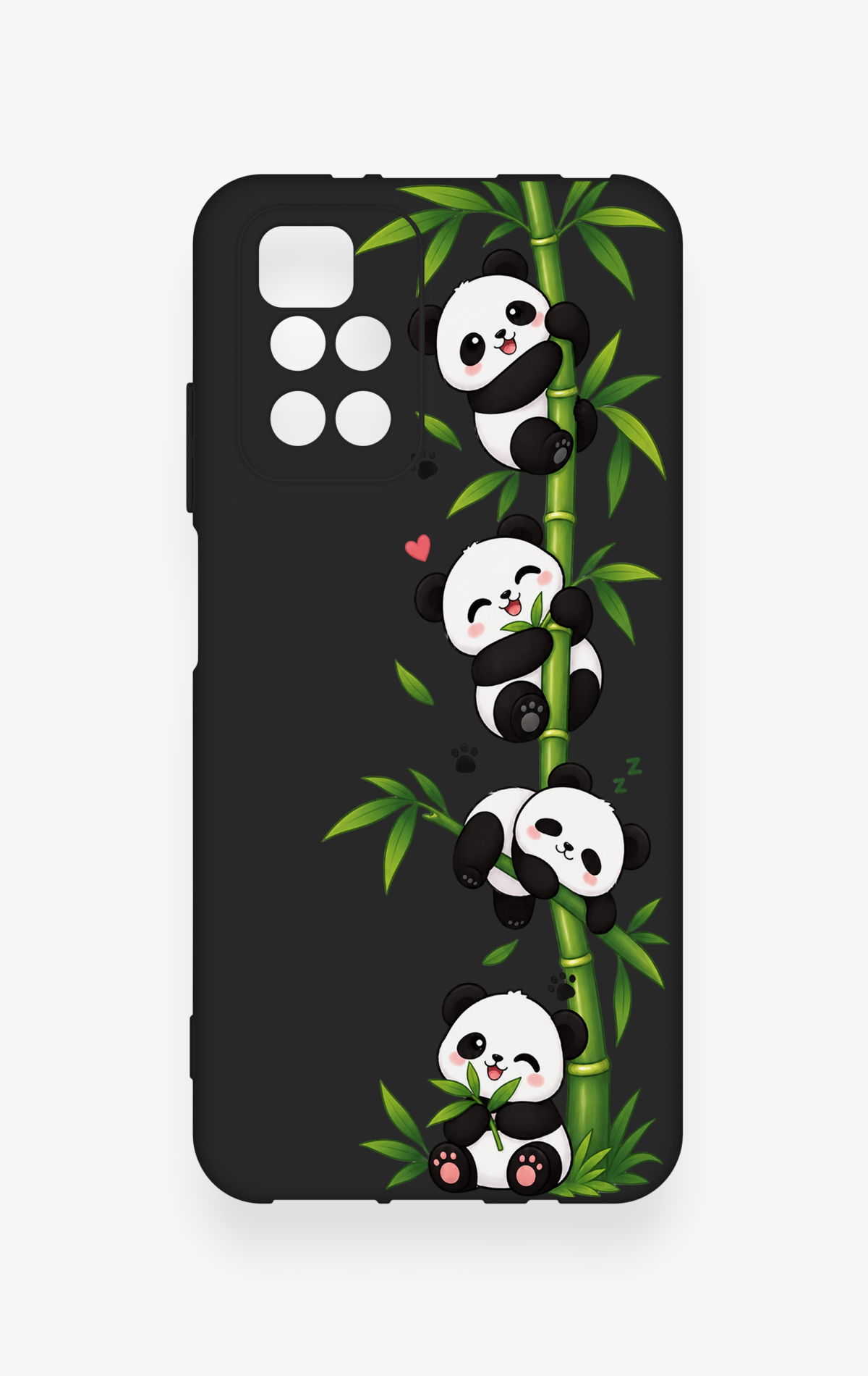 Redmi 10 2022 Uyumlu Sevimli Panda Bambu Desenli Silikon Kılıf