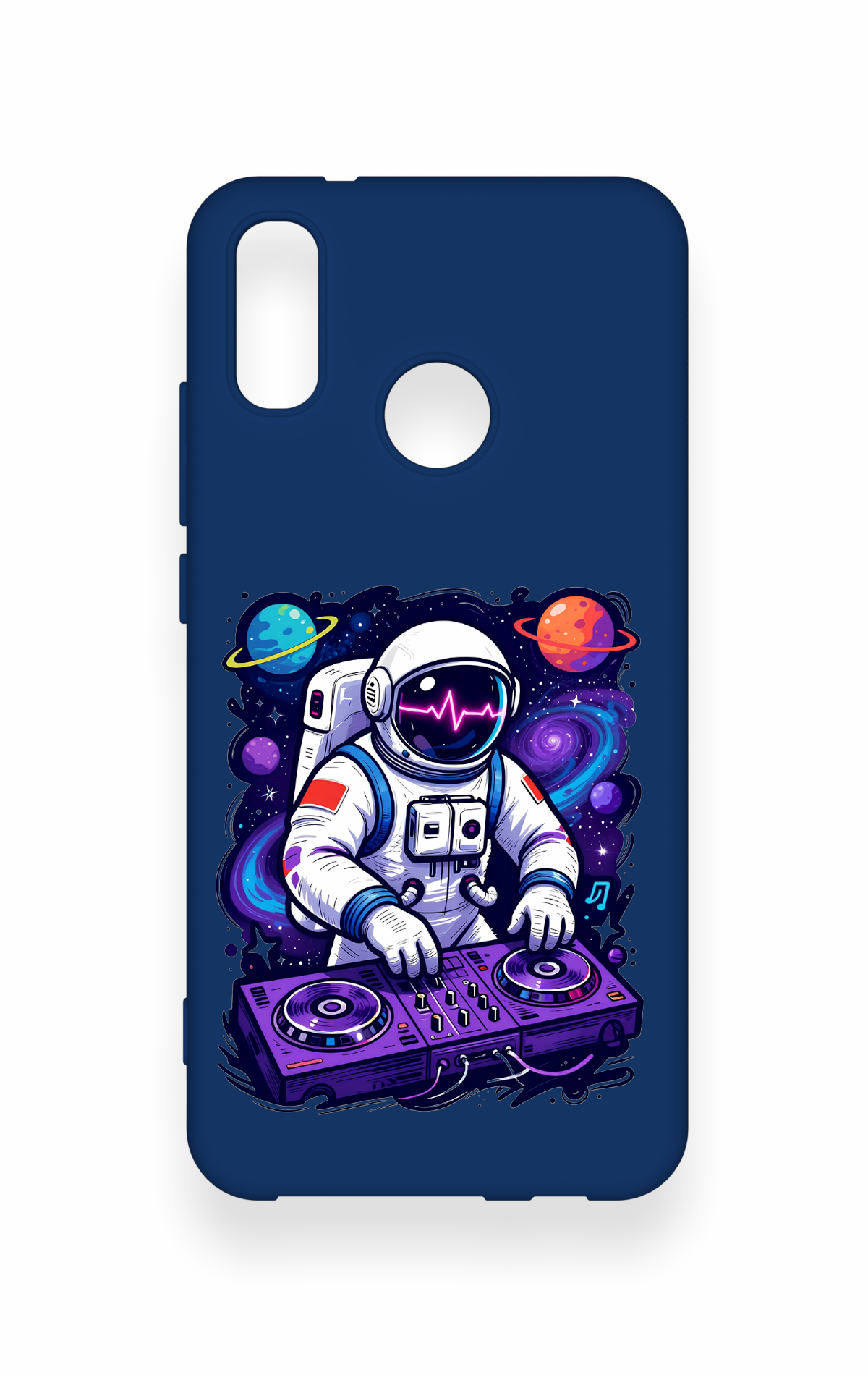 Huawei P20 Lite Uyumlu Astronot DJ Desenli Silikon Kılıf
