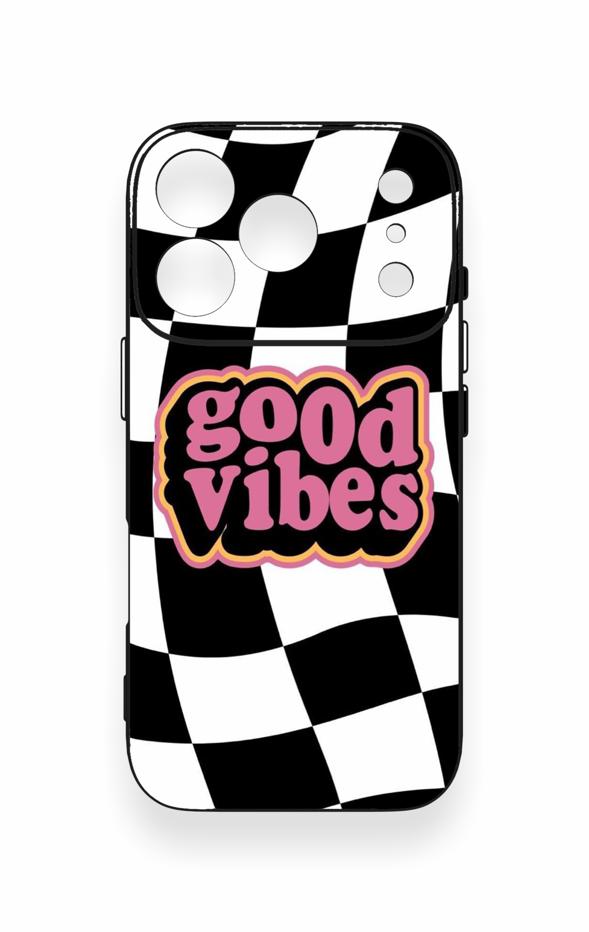 iPhone 17 Pro Uyumlu Black Good Vibes Desenli Silikon Kılıf