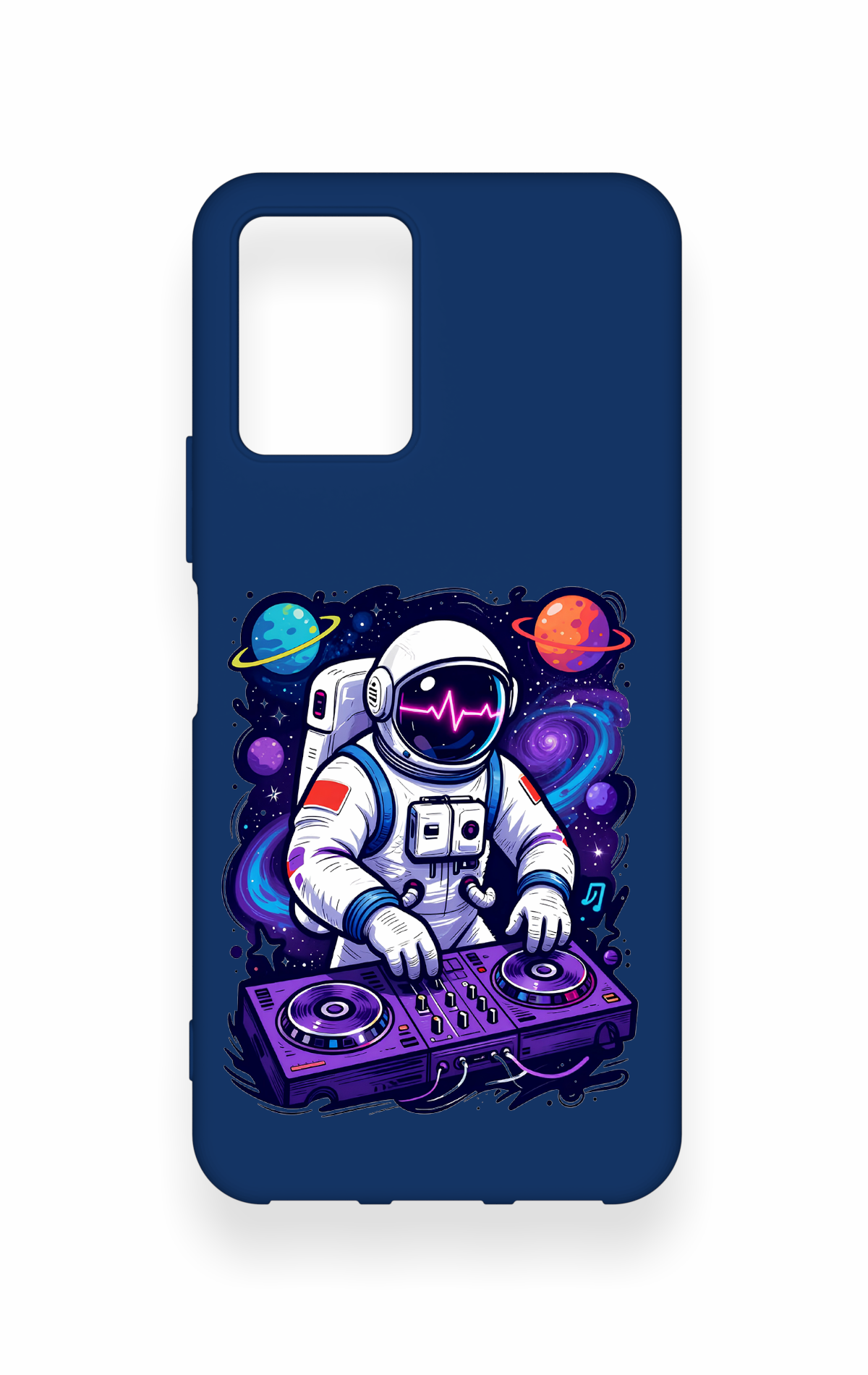 Vivo Y33S Uyumlu Astronot DJ Desenli Silikon Kılıf