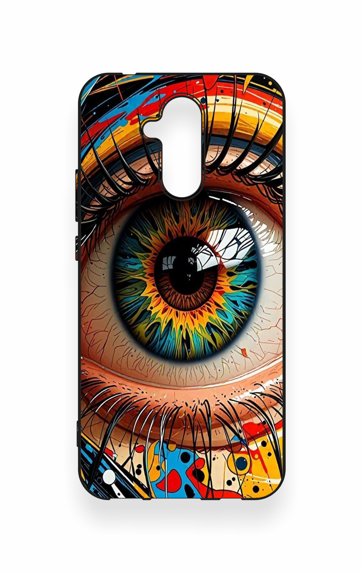 Huawei Mate 20 Lite Uyumlu Renkli Göz Bebeği Desenli Silikon Kılıf