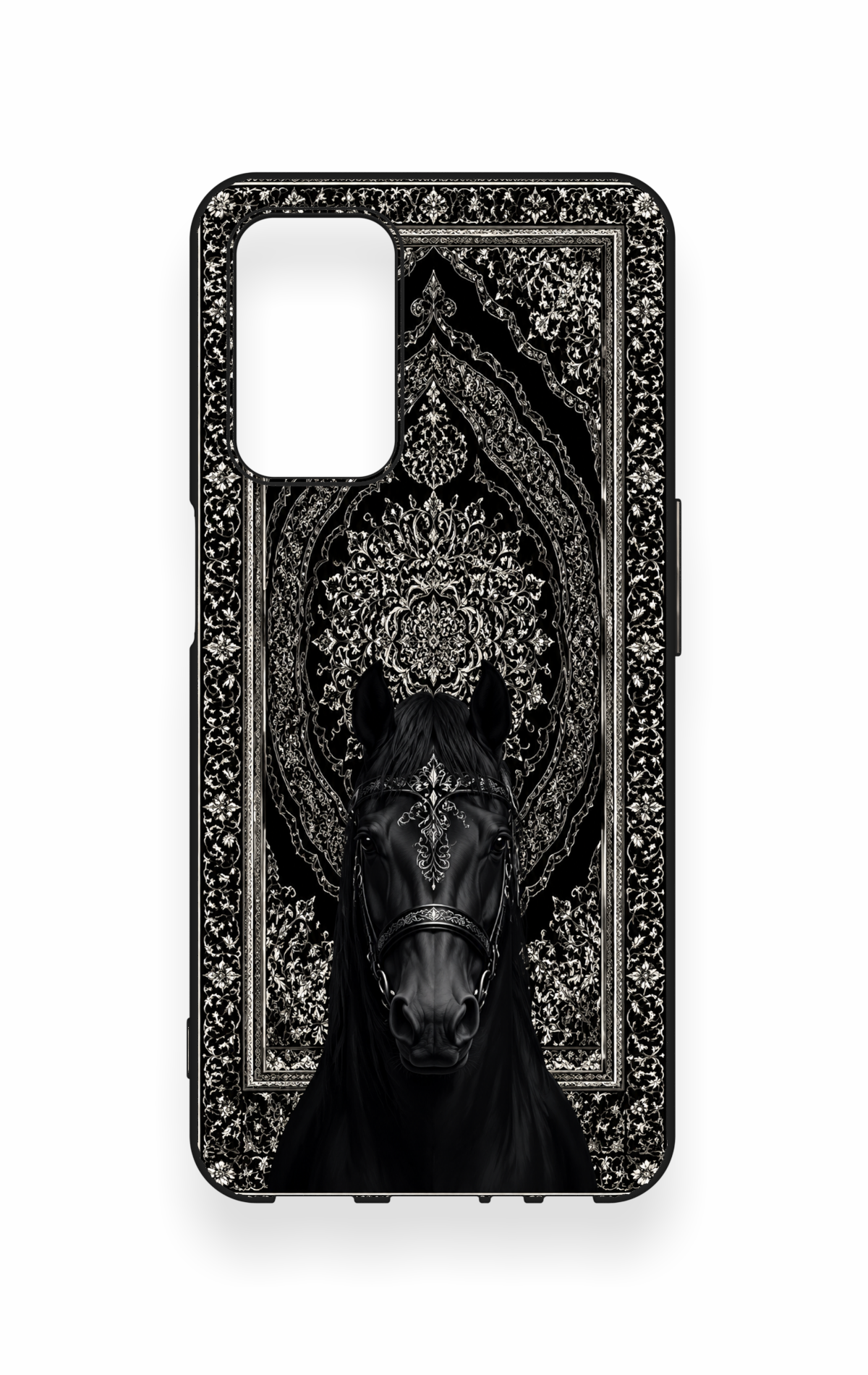 Oppo A55 Uyumlu Etnik At Figürü Desenli Silikon Kılıf