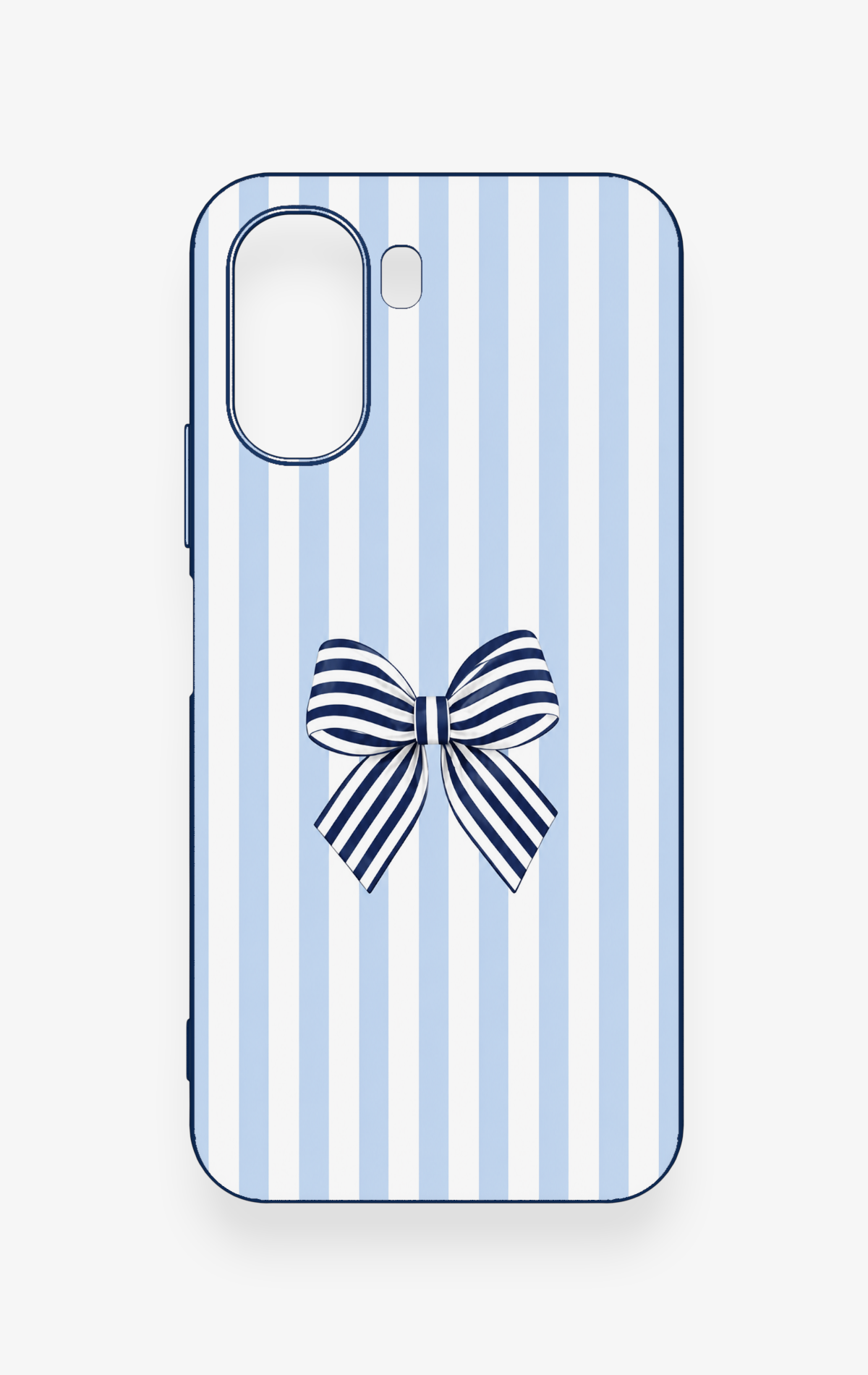 Oppo A6T Uyumlu Mavi Beyaz Kurdele Desenli Silikon Kılıf