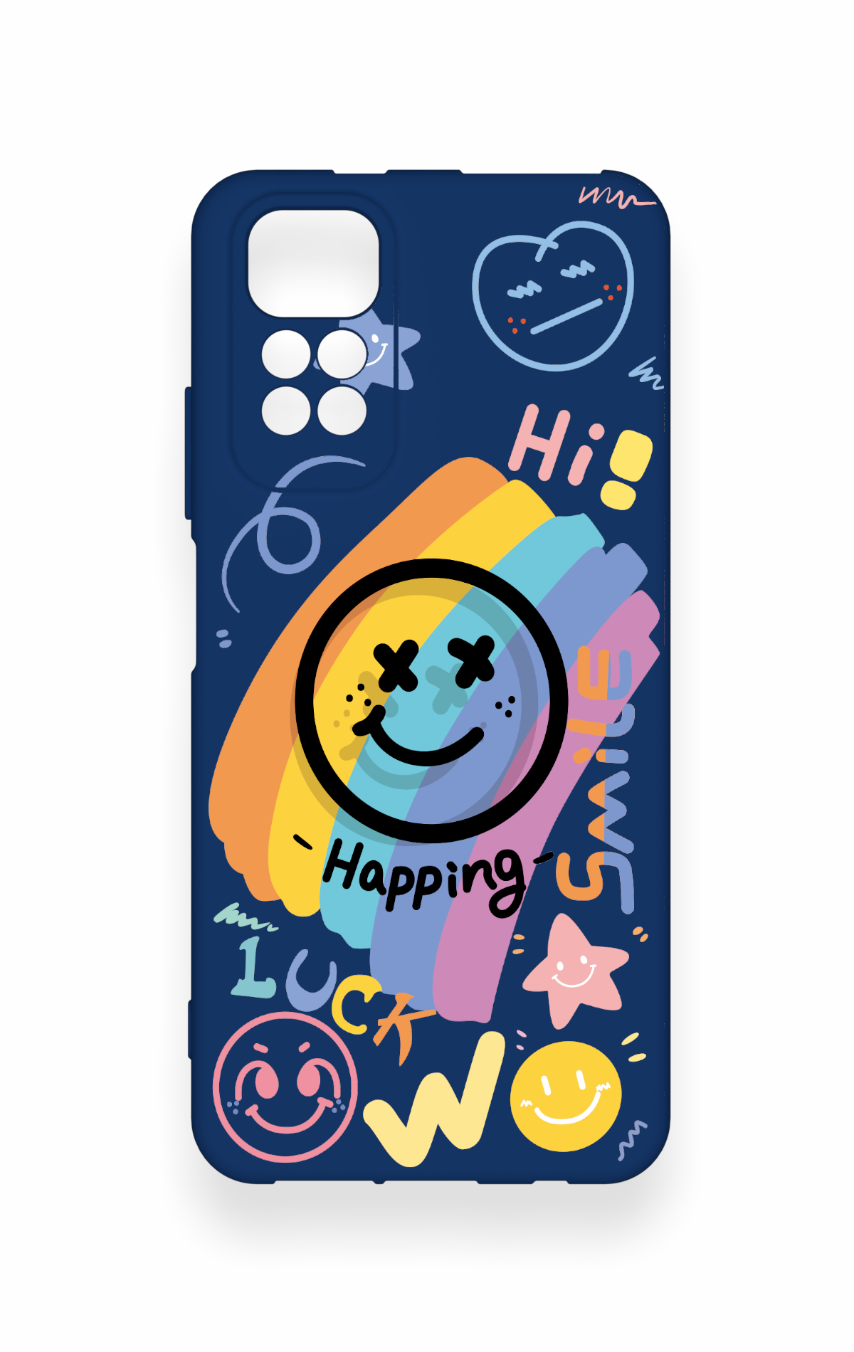 Redmi Note 11S Uyumlu Happing Smile Desenli Silikon Kılıf