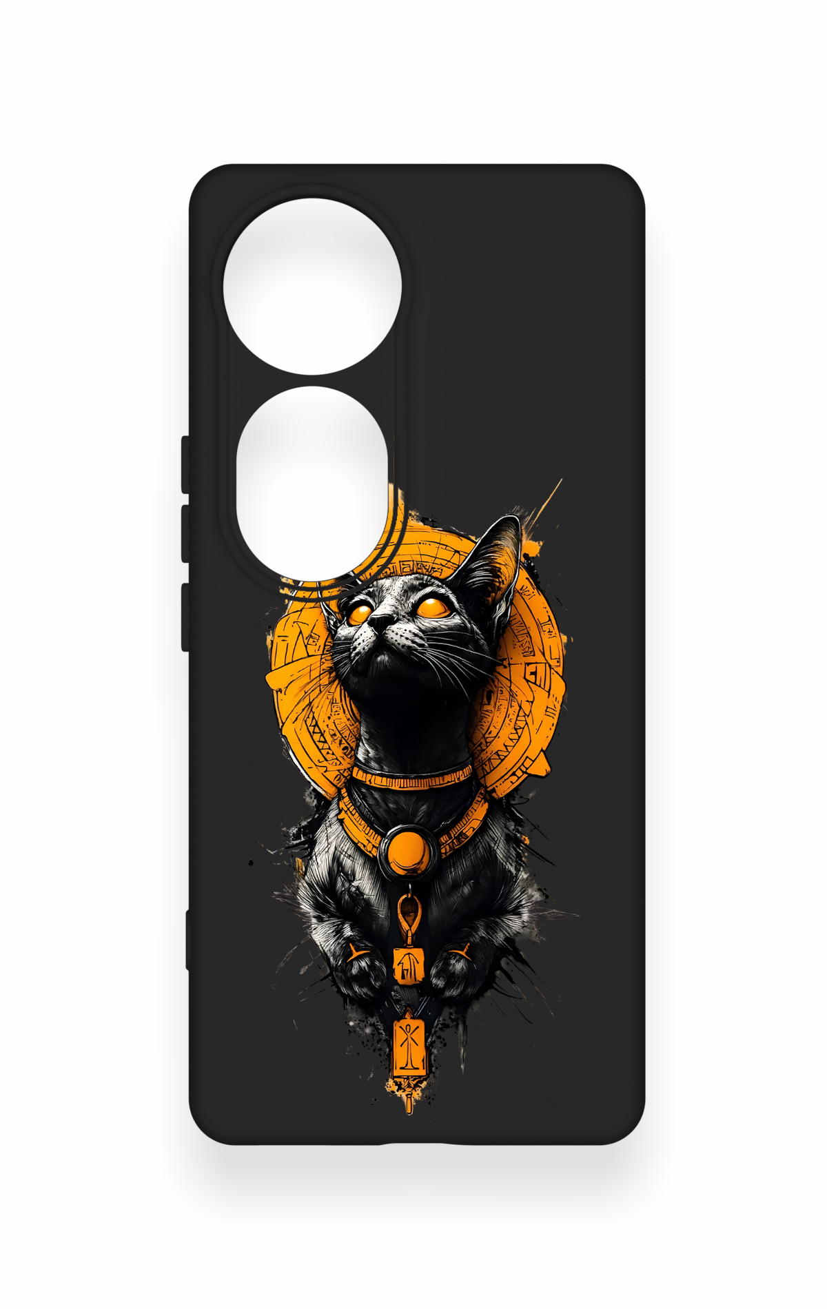 Vivo V40 Uyumlu Mısırlı Kedi Tanrısı Desenli Silikon Kılıf