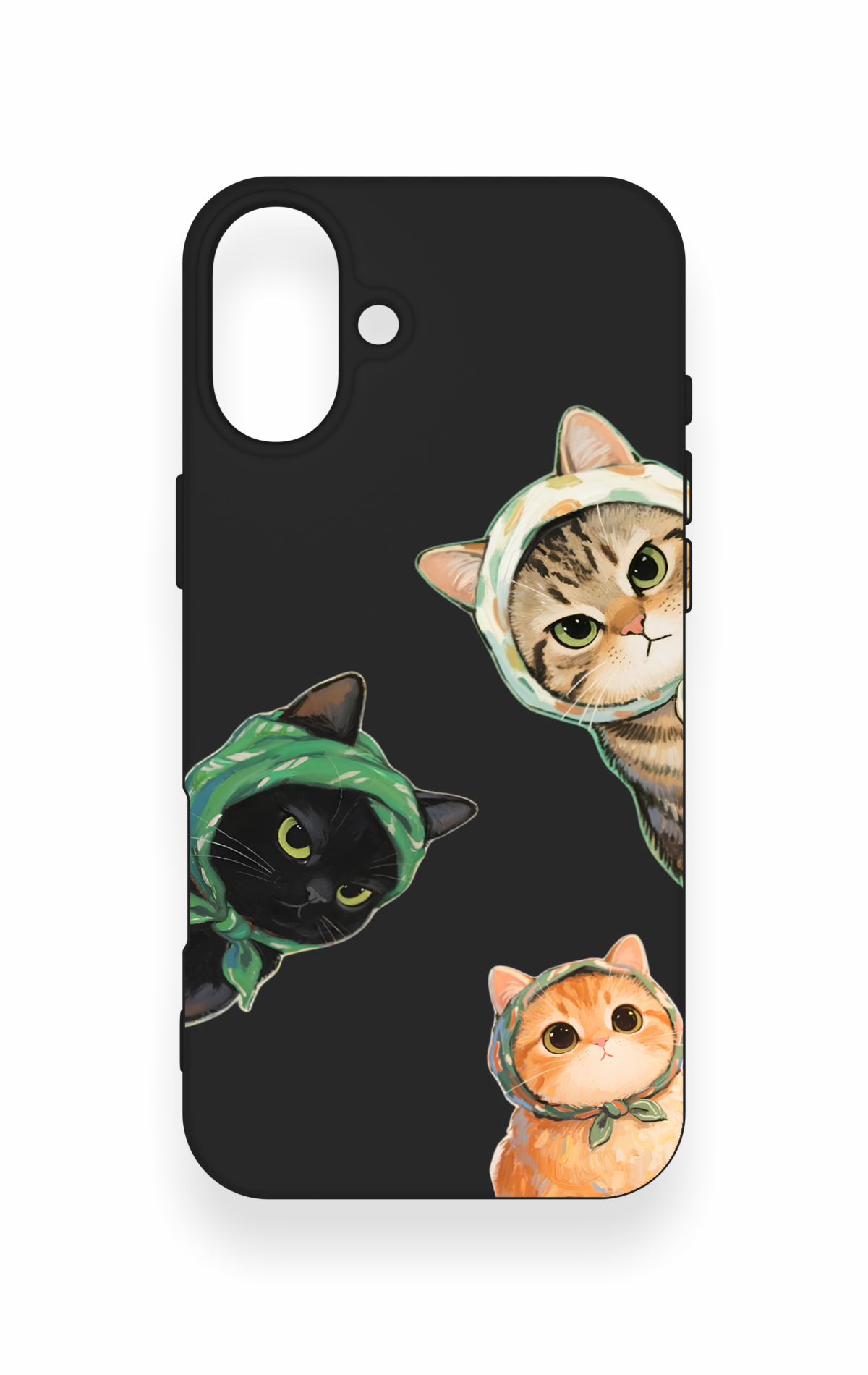 iPhone 16 Plus Uyumlu Kedi Ekibi Desenli Silikon Kılıf