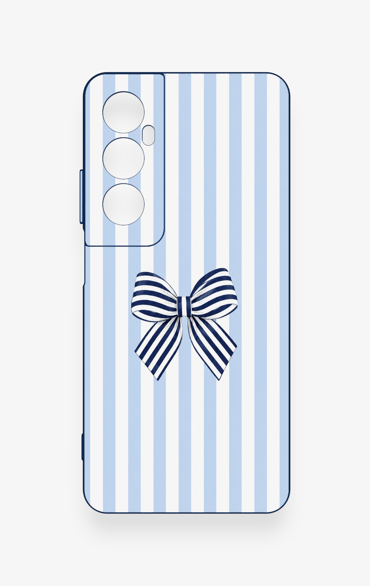 Realme C65 Uyumlu Mavi Beyaz Kurdele Desenli Silikon Kılıf