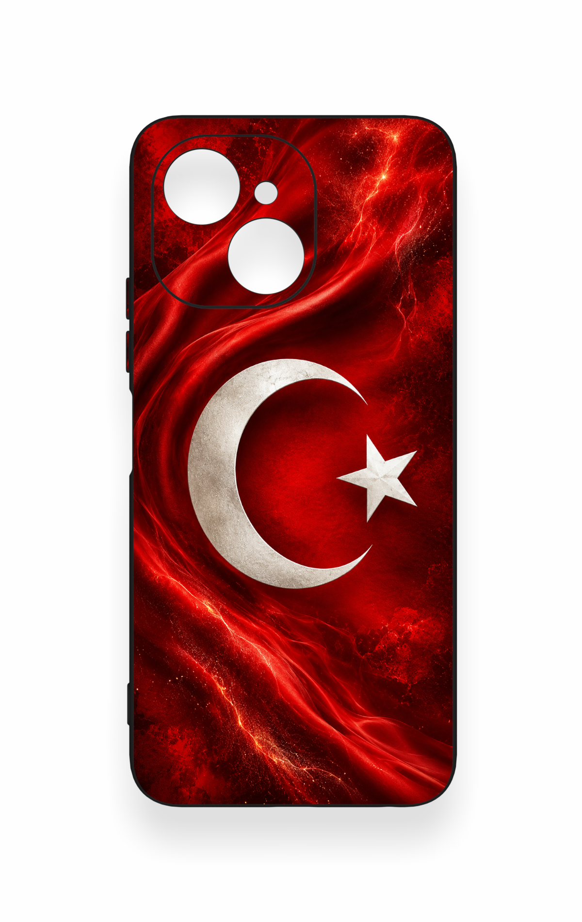 Tecno Spark 40C Uyumlu Türk Bayrağı Desenli Silikon Kılıf