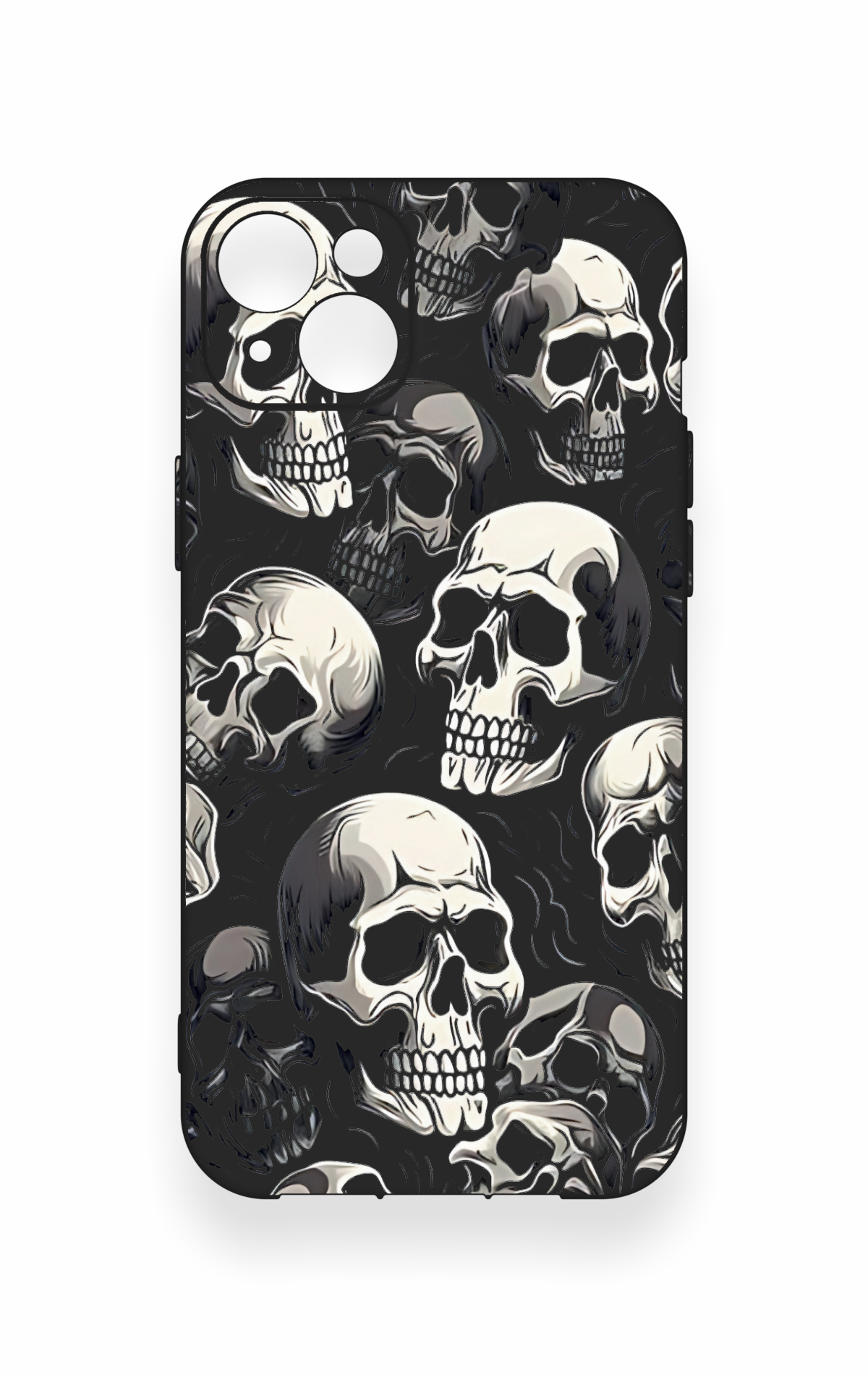 iPhone 14 Plus/15 Plus Uyumlu Kuru Kafa Desenli Silikon Kılıf