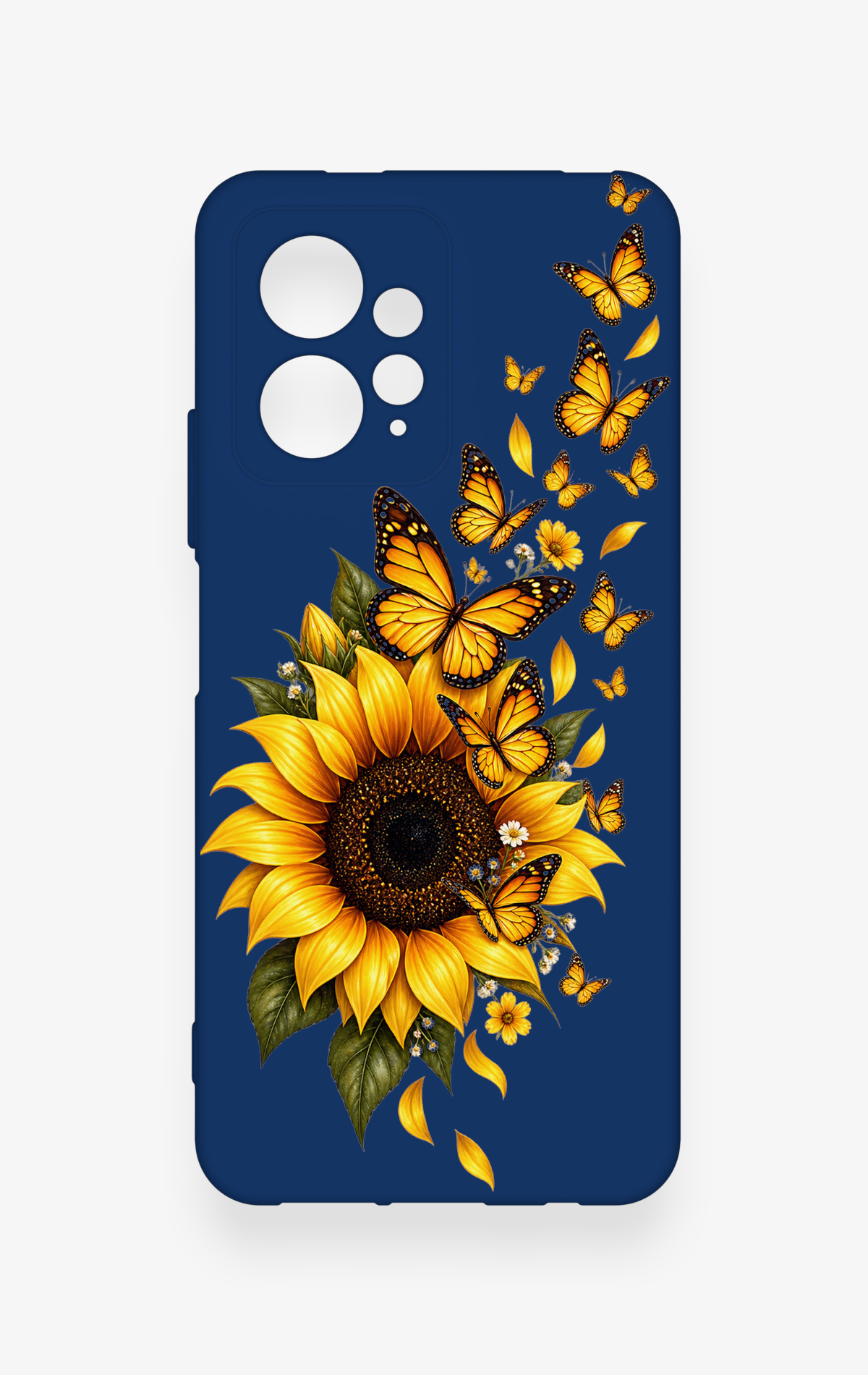 Redmi Note 12 4G Uyumlu Ayçiçeği Desenli Silikon Kılıf