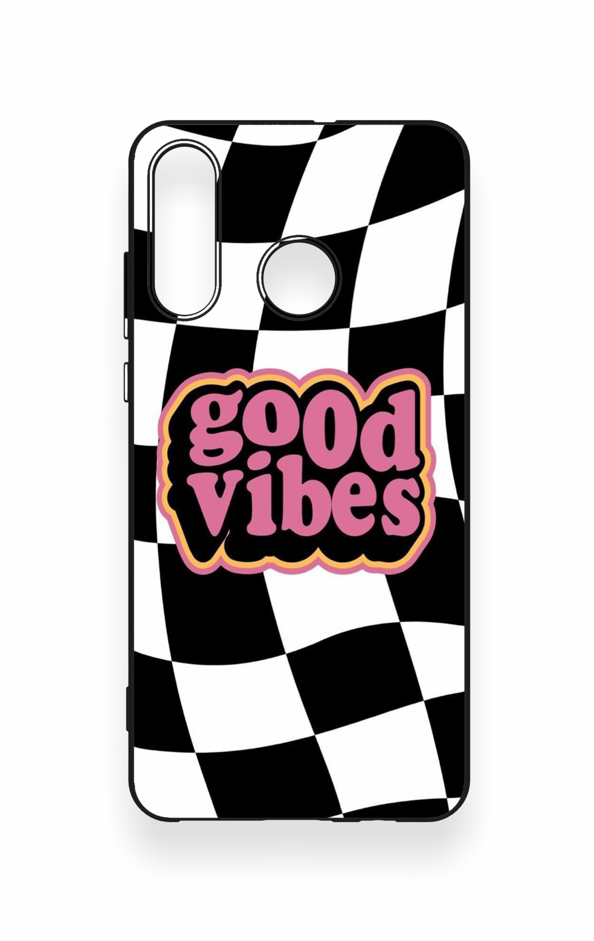 Huawei P30 Lite Uyumlu Black Good Vibes Desenli Silikon Kılıf