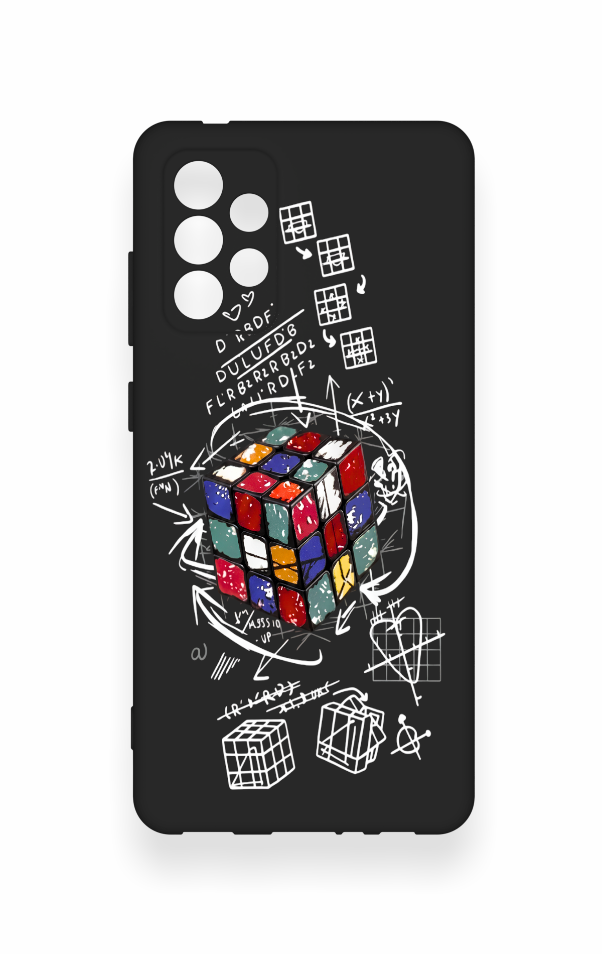 Samsung-A72 Uyumlu Rubik Küb Desenli Silikon Kılıf