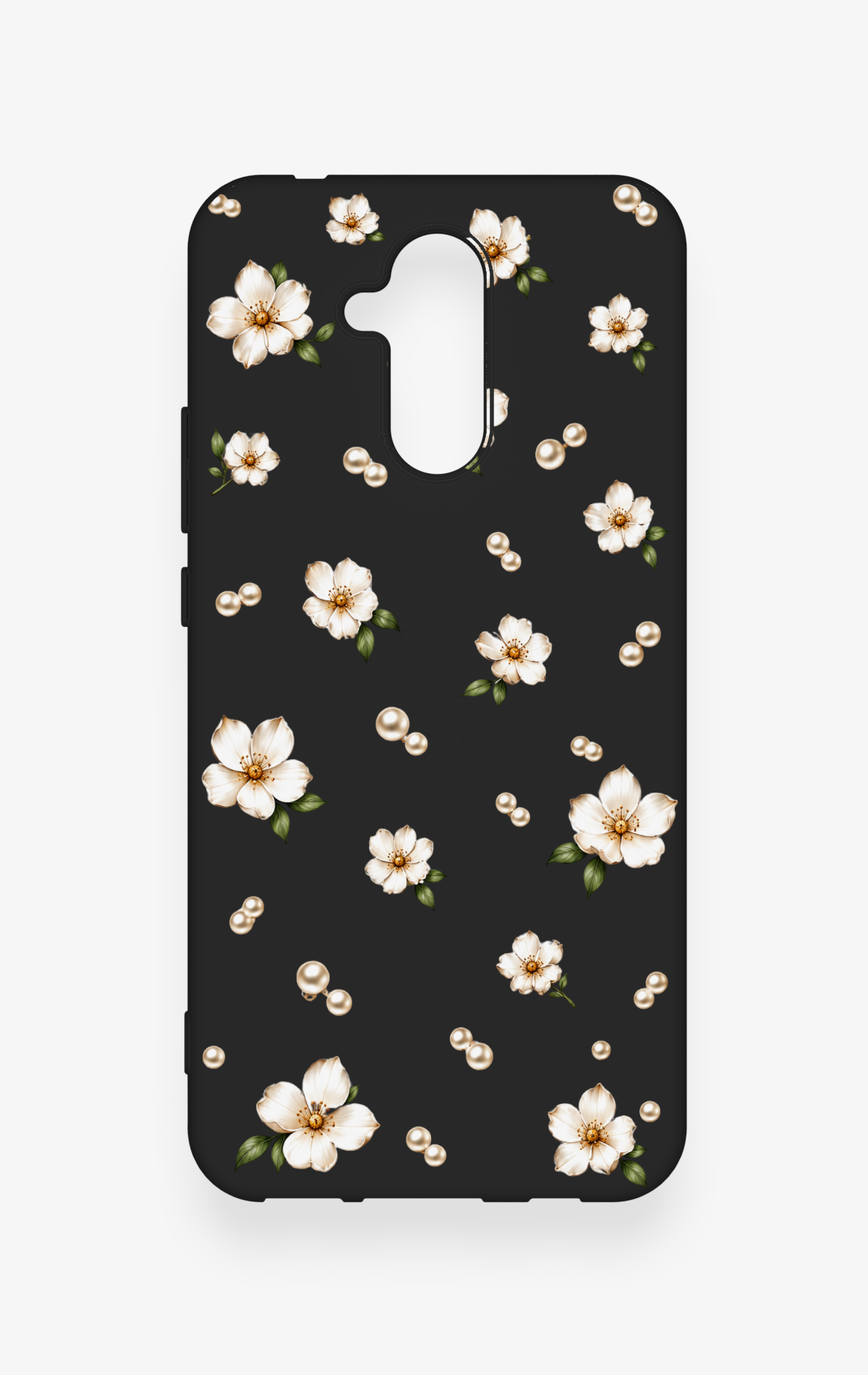 Huawei Mate 20 Lite Uyumlu İnci Papatya Desenli Silikon Kılıf