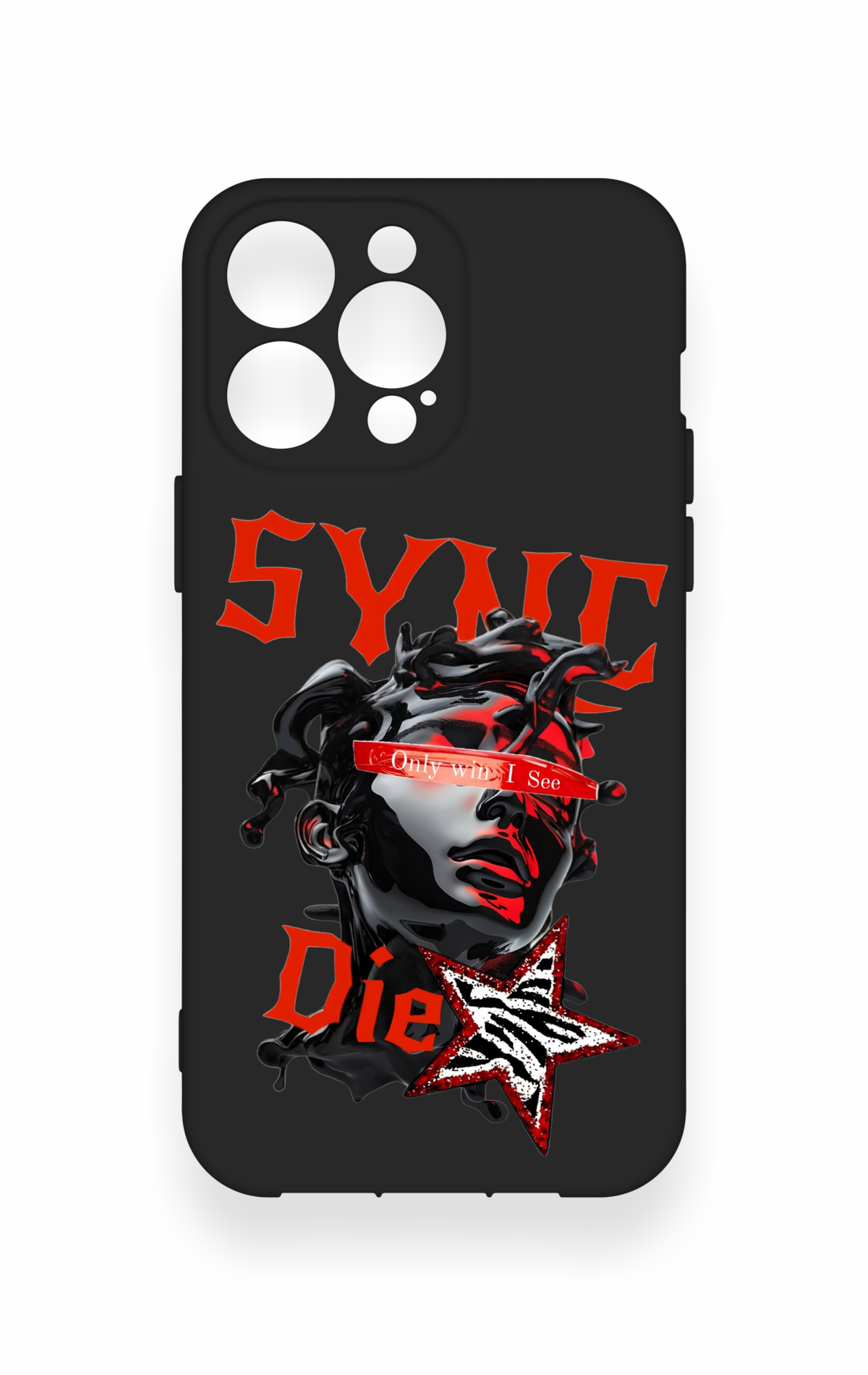 iPhone 14 Pro Max Uyumlu Sync Die Desenli Silikon Kılıf