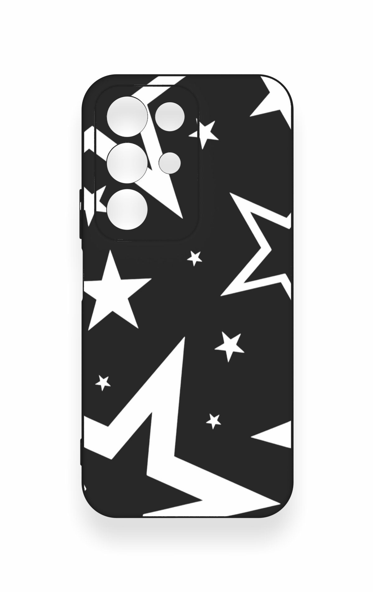 Realme C85 5G Uyumlu Siyah Mega Star Desenli Silikon Kılıf