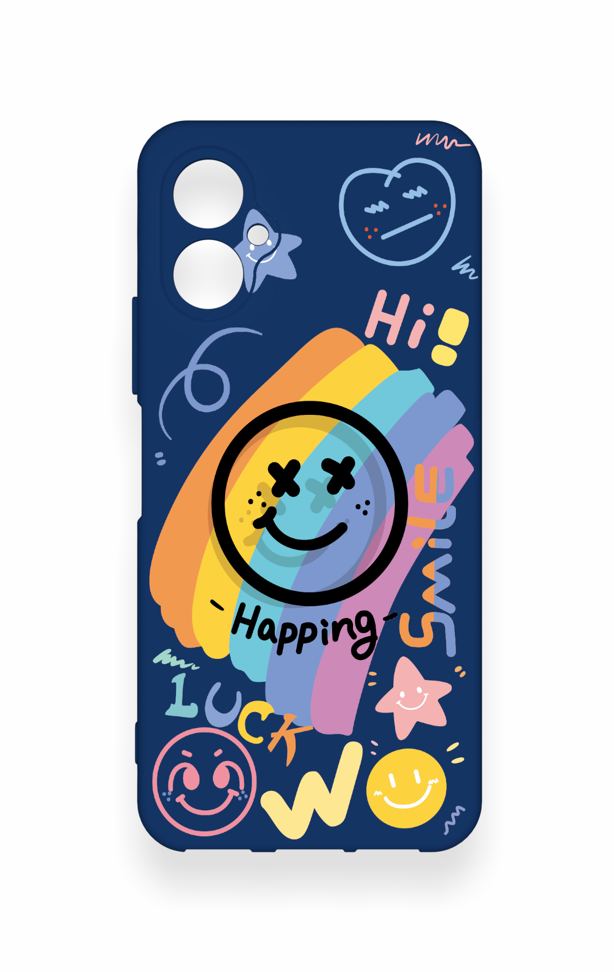 Omix X5 Uyumlu Happing Smile Desenli Silikon Kılıf