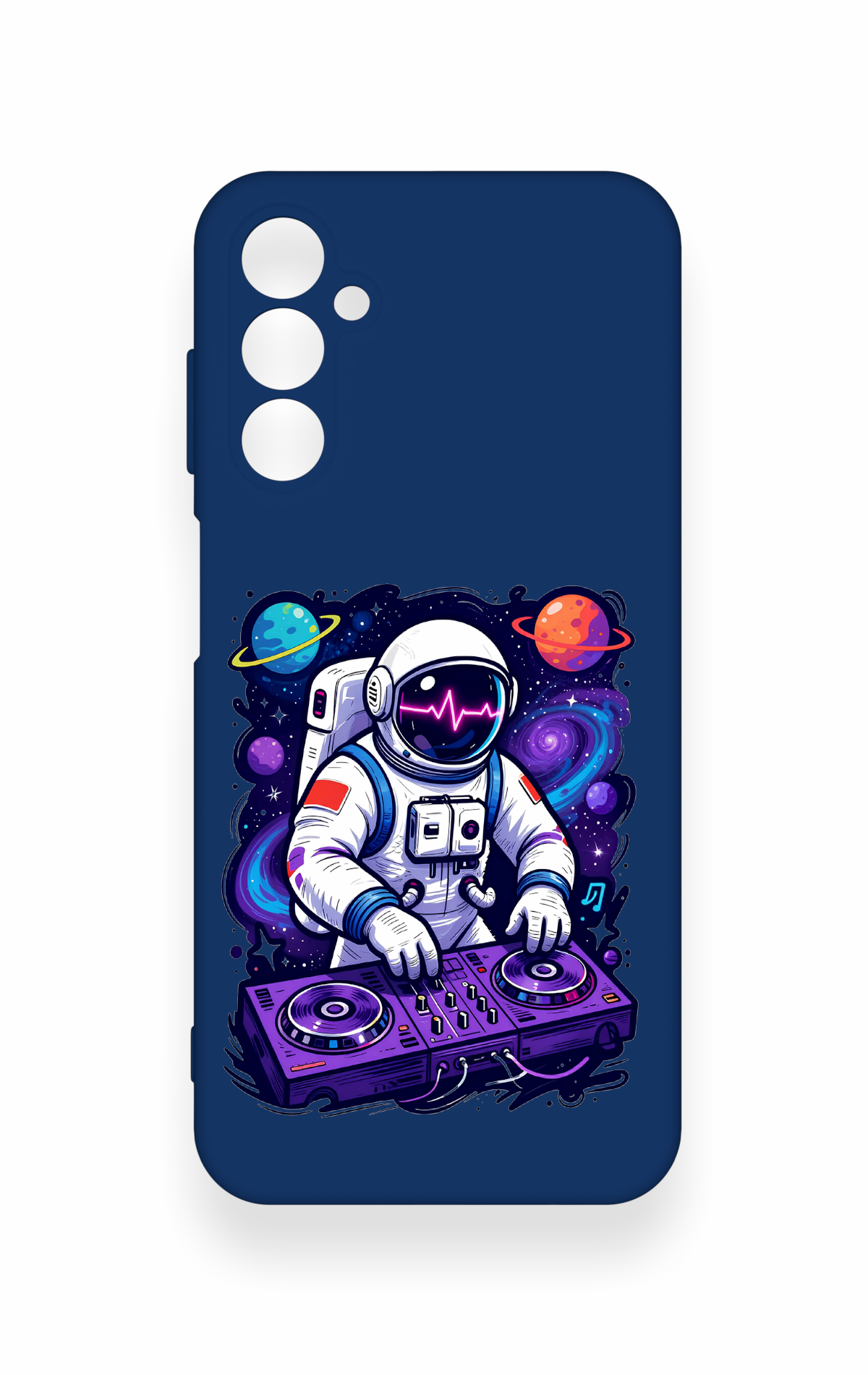 Samsung M14 Uyumlu Astronot DJ Desenli Silikon Kılıf