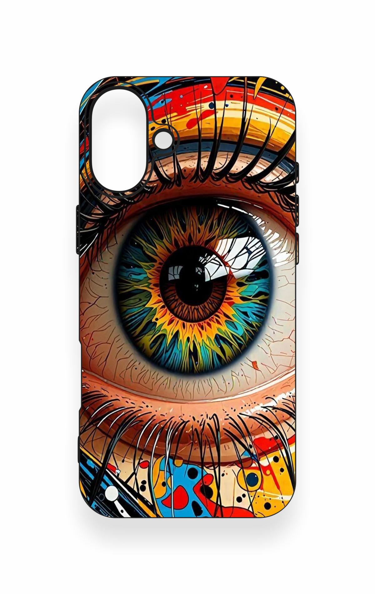 iPhone 16 Plus Uyumlu Renkli Göz Bebeği Desenli Silikon Kılıf