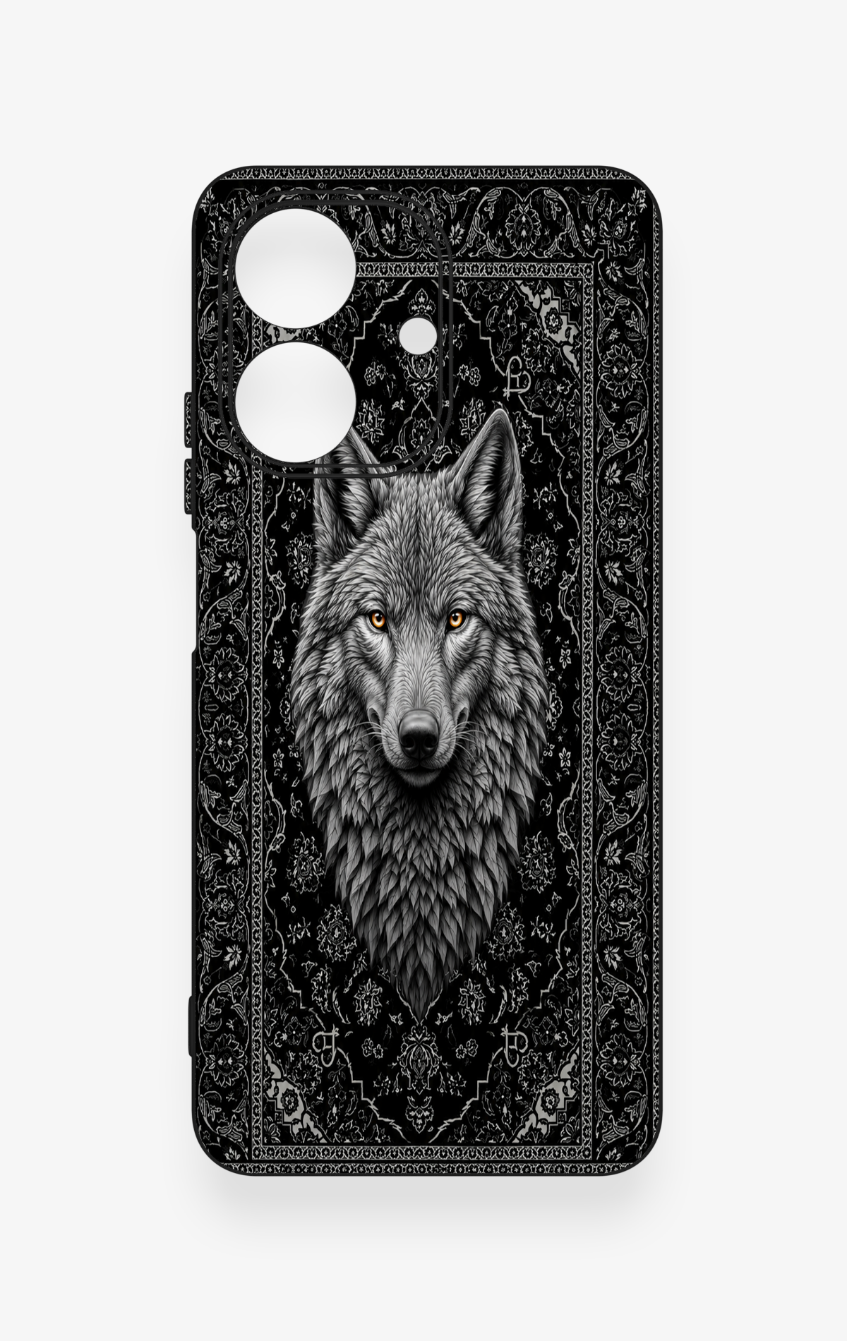Realme Note 60 Uyumlu Etnik Kurt Desenli Silikon Kılıf