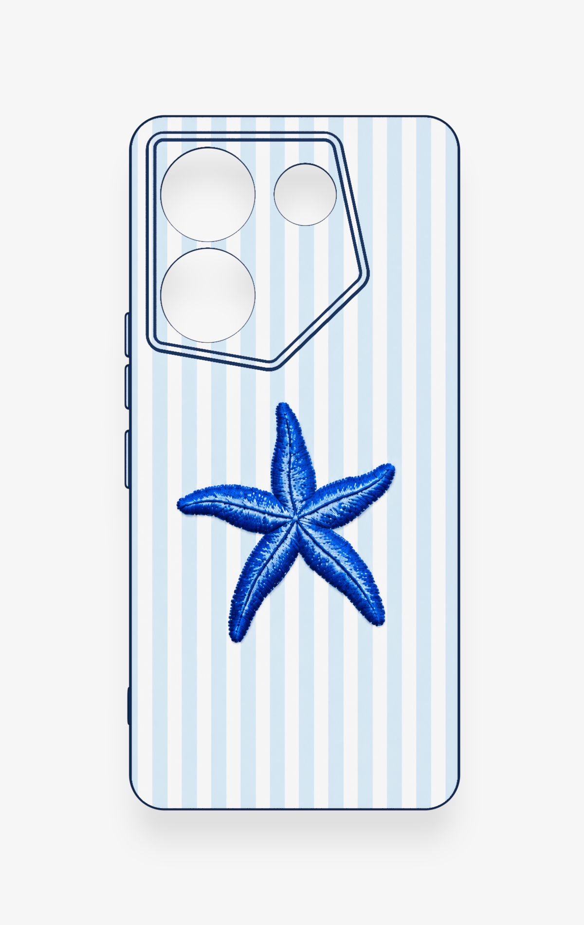 Tecno Caman 20 Pro 5G Uyumlu Mavi Deniz Yıldızı Desenli Silikon Kılıf