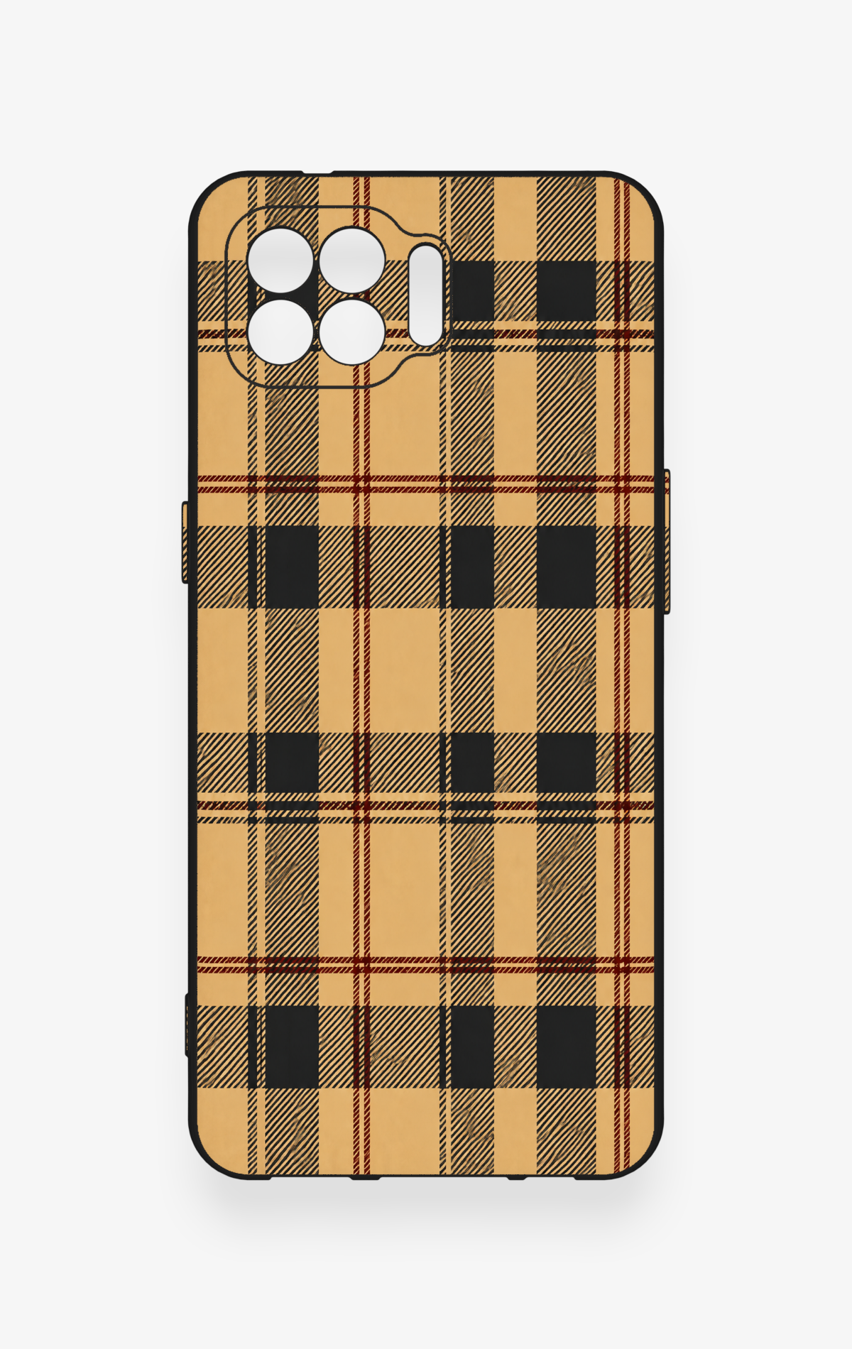 Oppo Reno 4 Lite Uyumlu Burberry Ekose Desenli Silikon Kılıf
