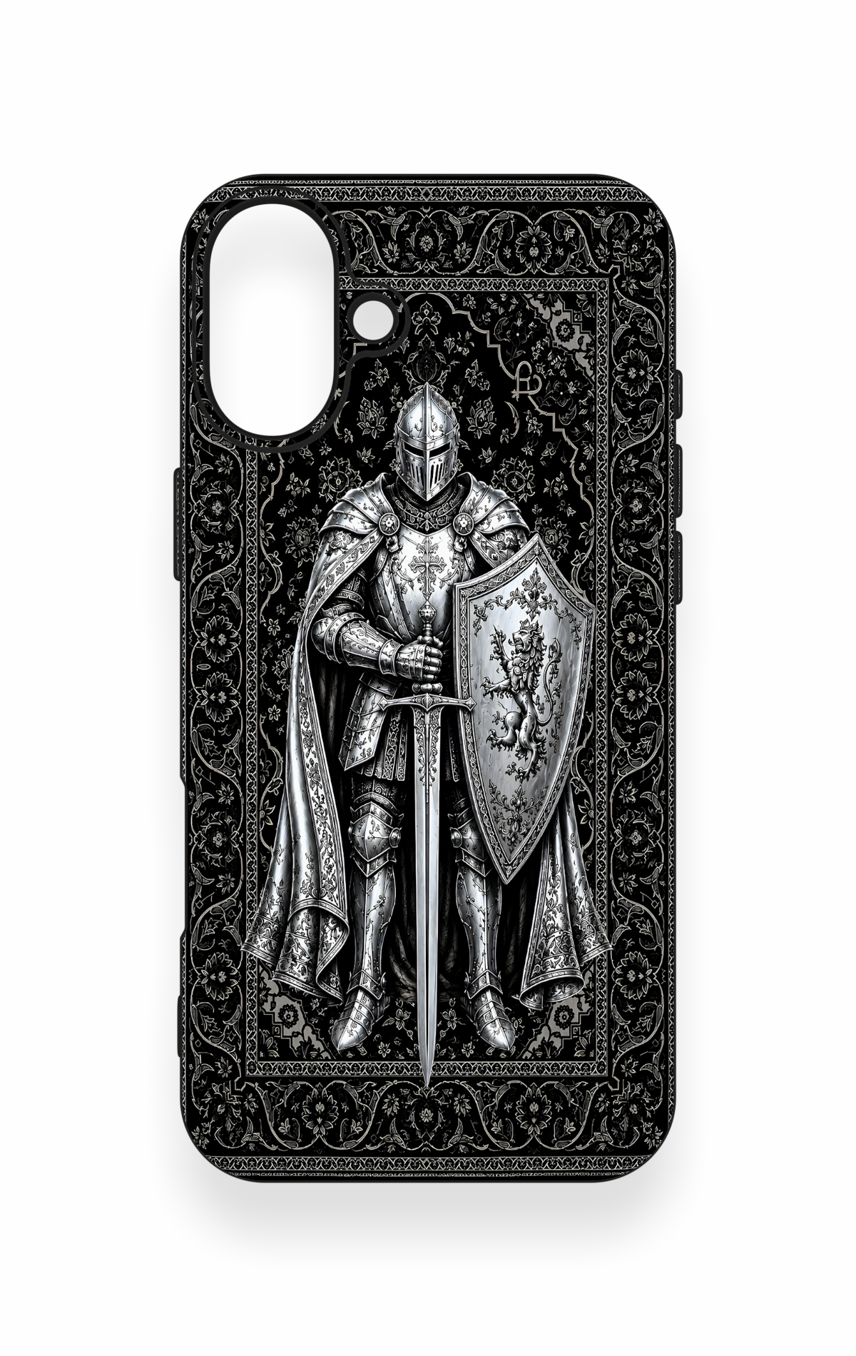 iPhone 16 Plus Uyumlu Şövalye Desenli Silikon Kılıf