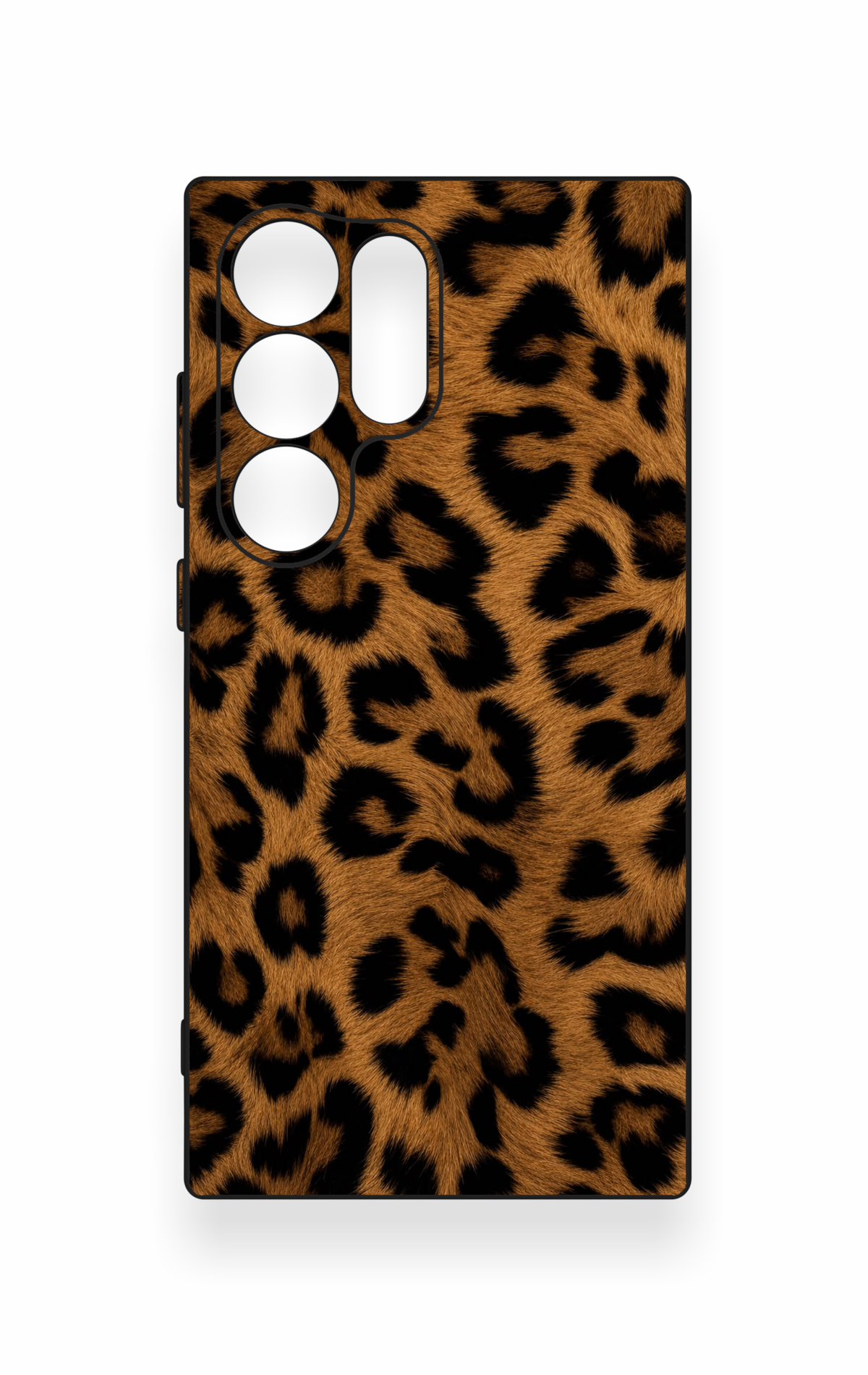 Samsung S24 Ultra Uyumlu Koyu Leopar Deri Desenli Silikon Kılıf