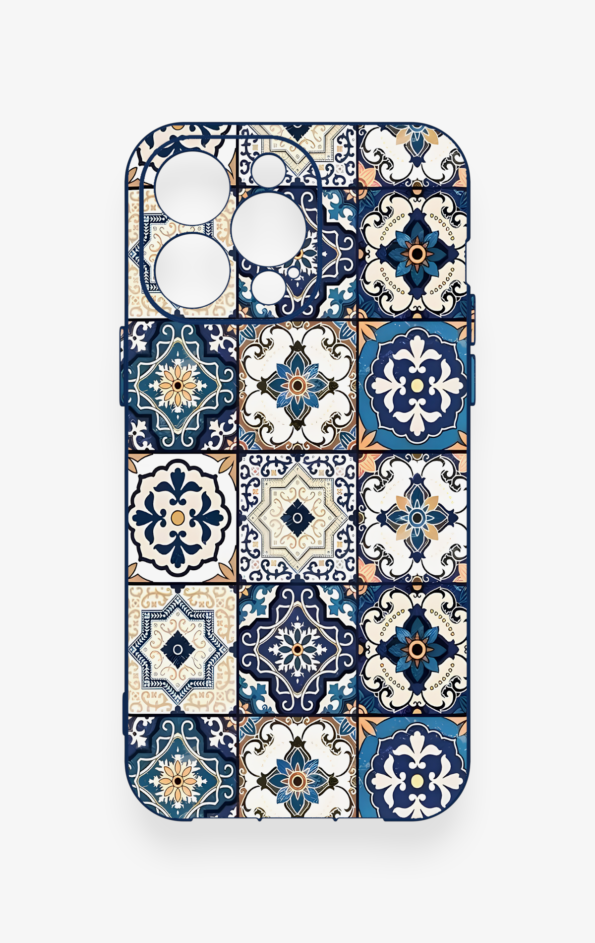 iPhone 13 Pro Max Uyumlu Mozaik Çini Desenli Silikon Kılıf