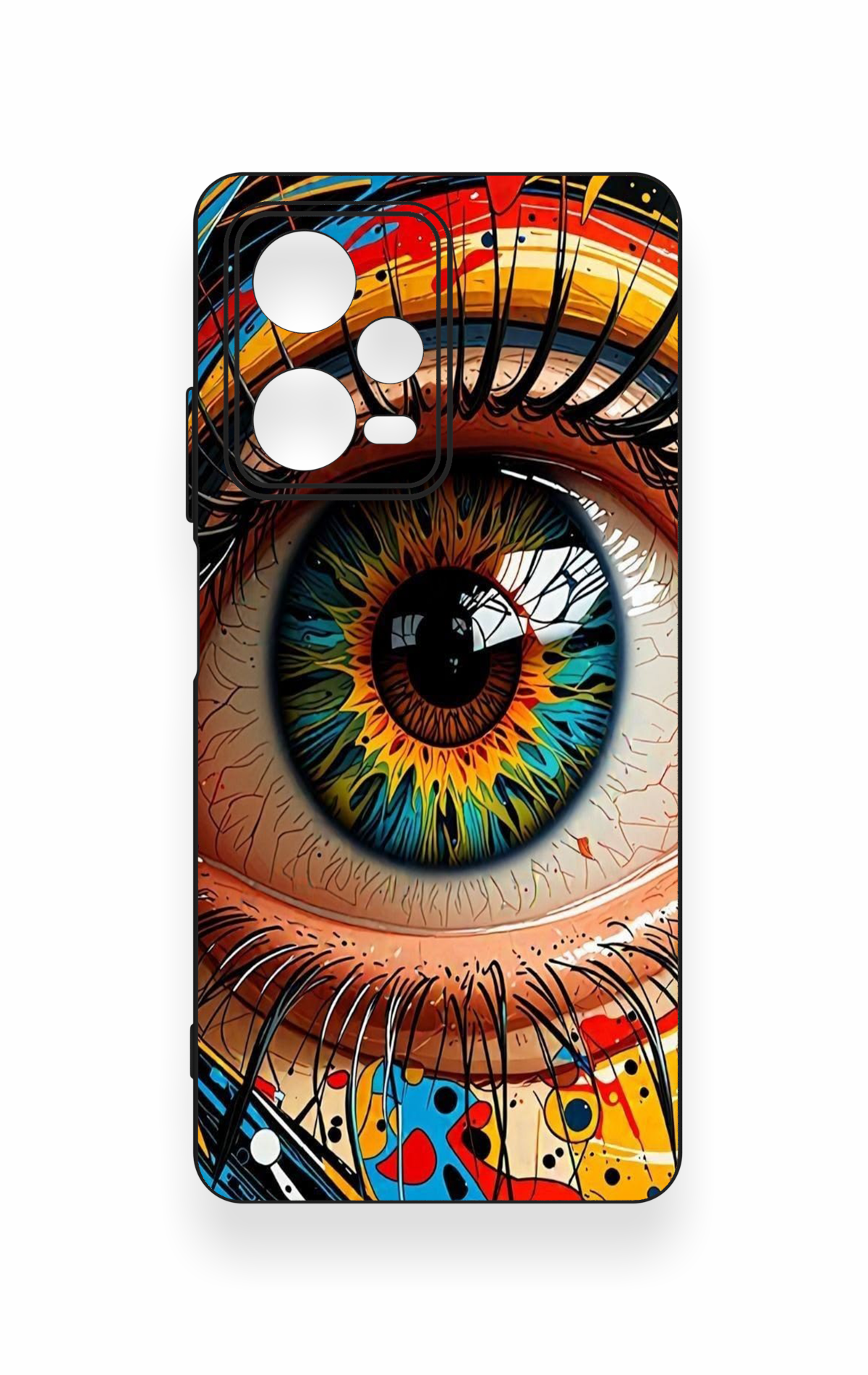 Redmi Note 12 Pro 5G Uyumlu Renkli Göz Bebeği Desenli Silikon Kılıf