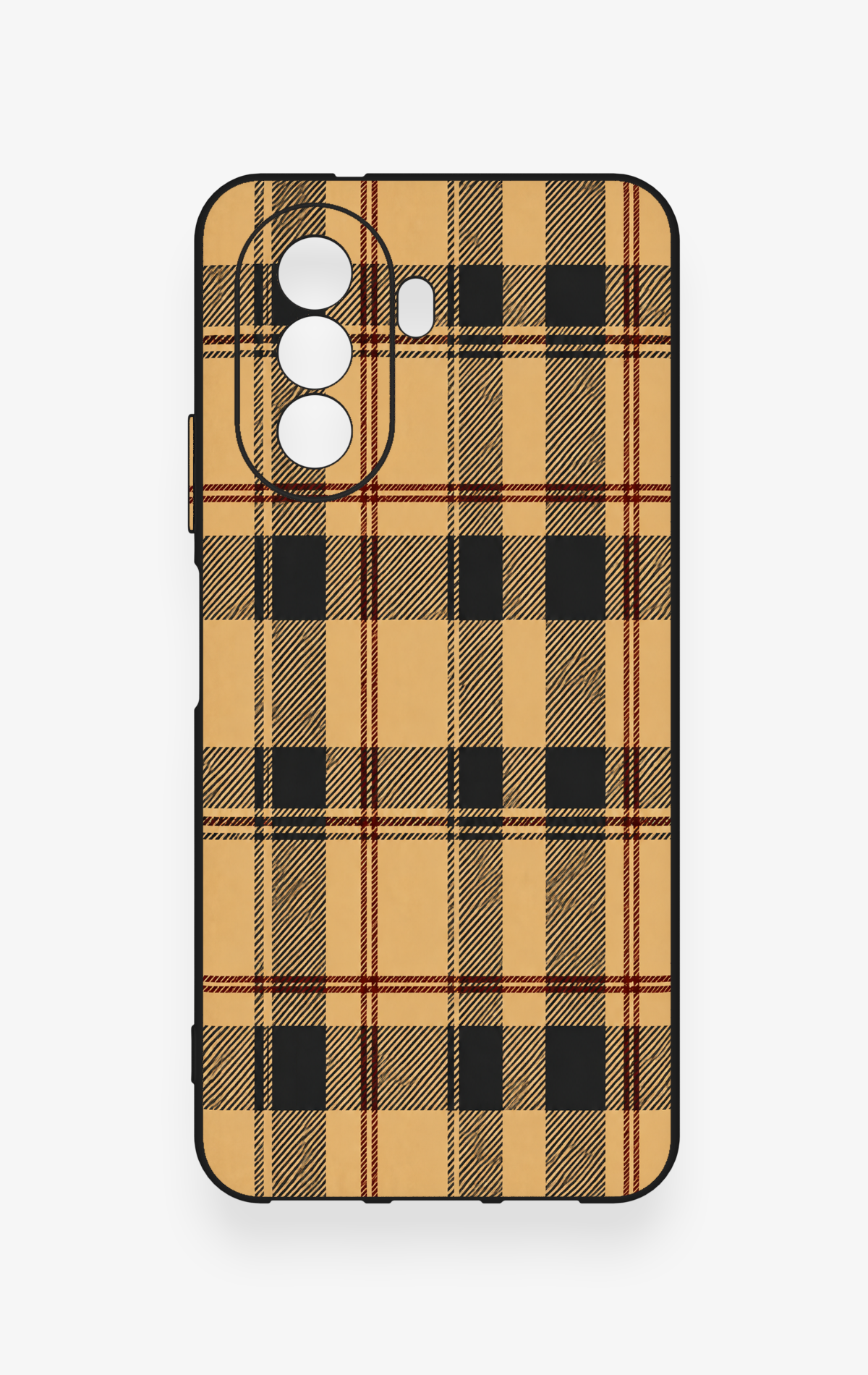 Huawei Nova Y70 Uyumlu Burberry Ekose Desenli Silikon Kılıf