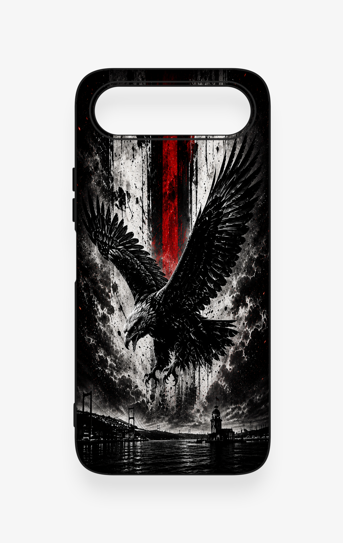 Tecno Spark 50 5G Uyumlu Kara Kartal Desenli Silikon Kılıf