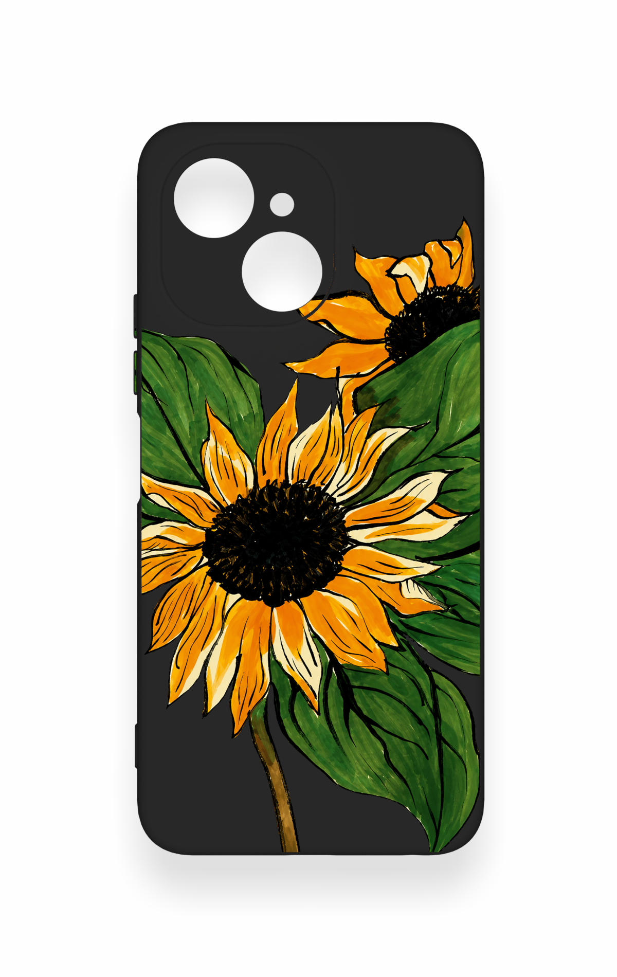 Tecno Spark 40C Uyumlu Ay Çiçeği Desenli Silikon Kılıf