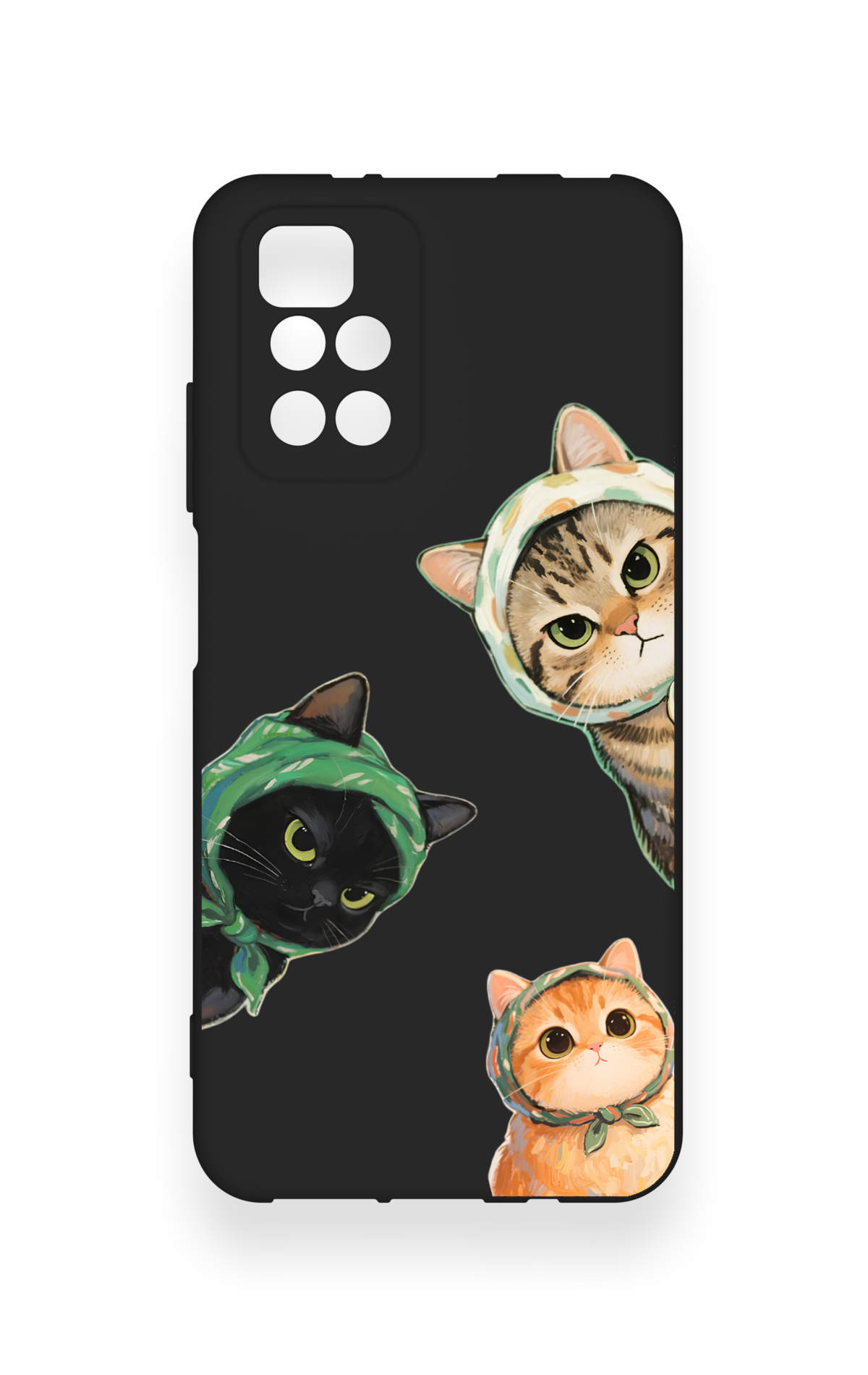 Redmi 10 2022 Uyumlu Kedi Ekibi Desenli Silikon Kılıf