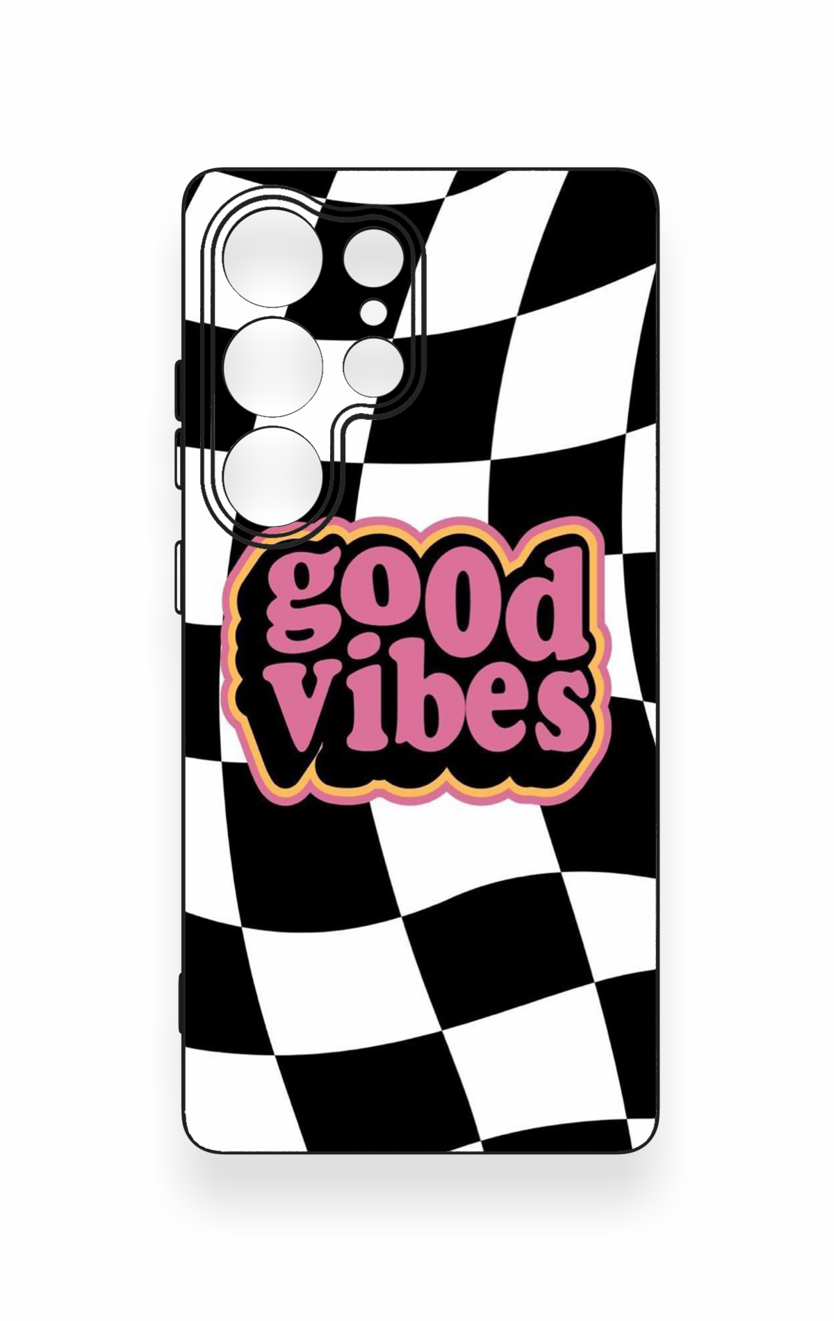 Samsung S25 Ultra Uyumlu Black Good Vibes Desenli Silikon Kılıf