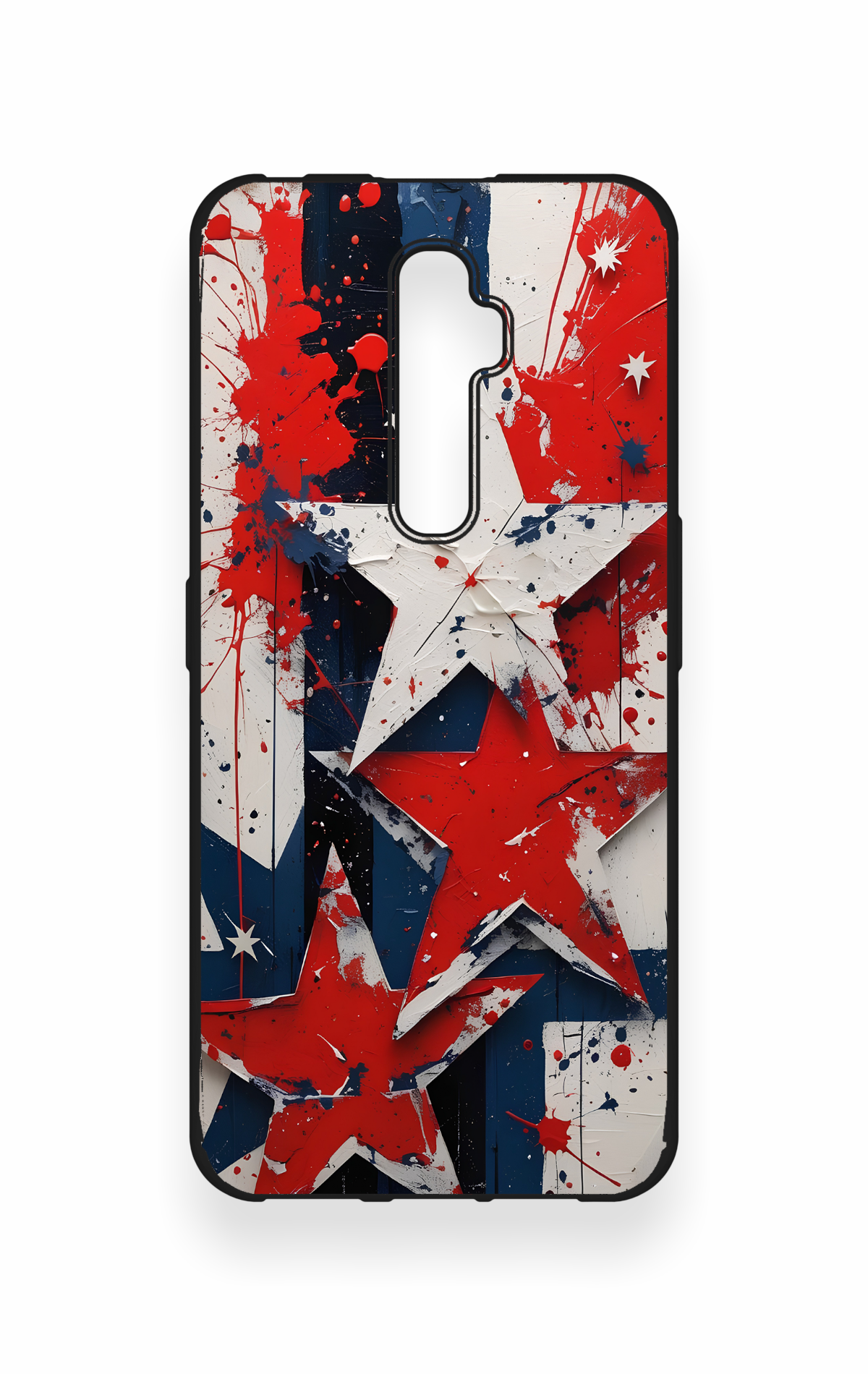 Oppo Reno 2Z Uyumlu Star Flag Desenli Silikon Kılıf