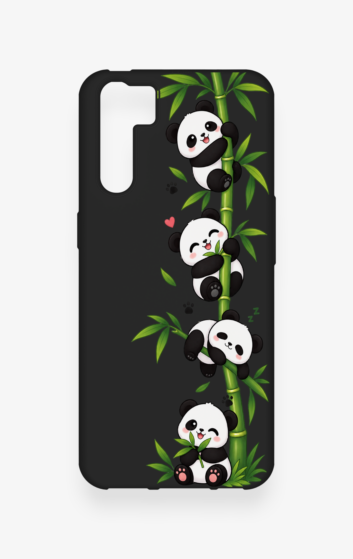 Oppo A91 Uyumlu Sevimli Panda Bambu Desenli Silikon Kılıf