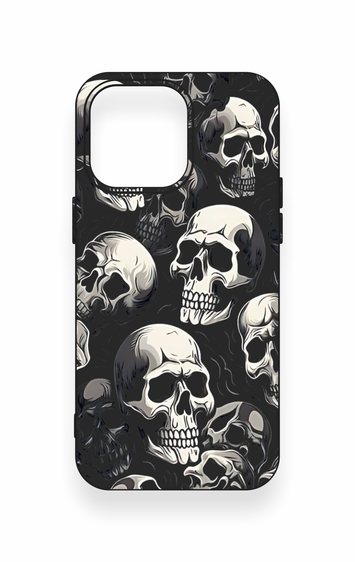 iPhone 15 Pro Max Uyumlu Kuru Kafa Desenli Silikon Kılıf