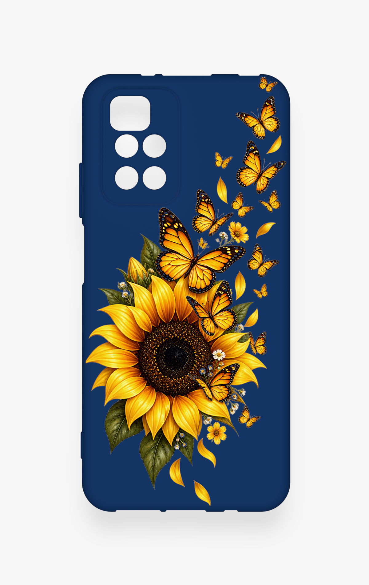 Redmi 10 2022 Uyumlu Ayçiçeği Desenli Silikon Kılıf