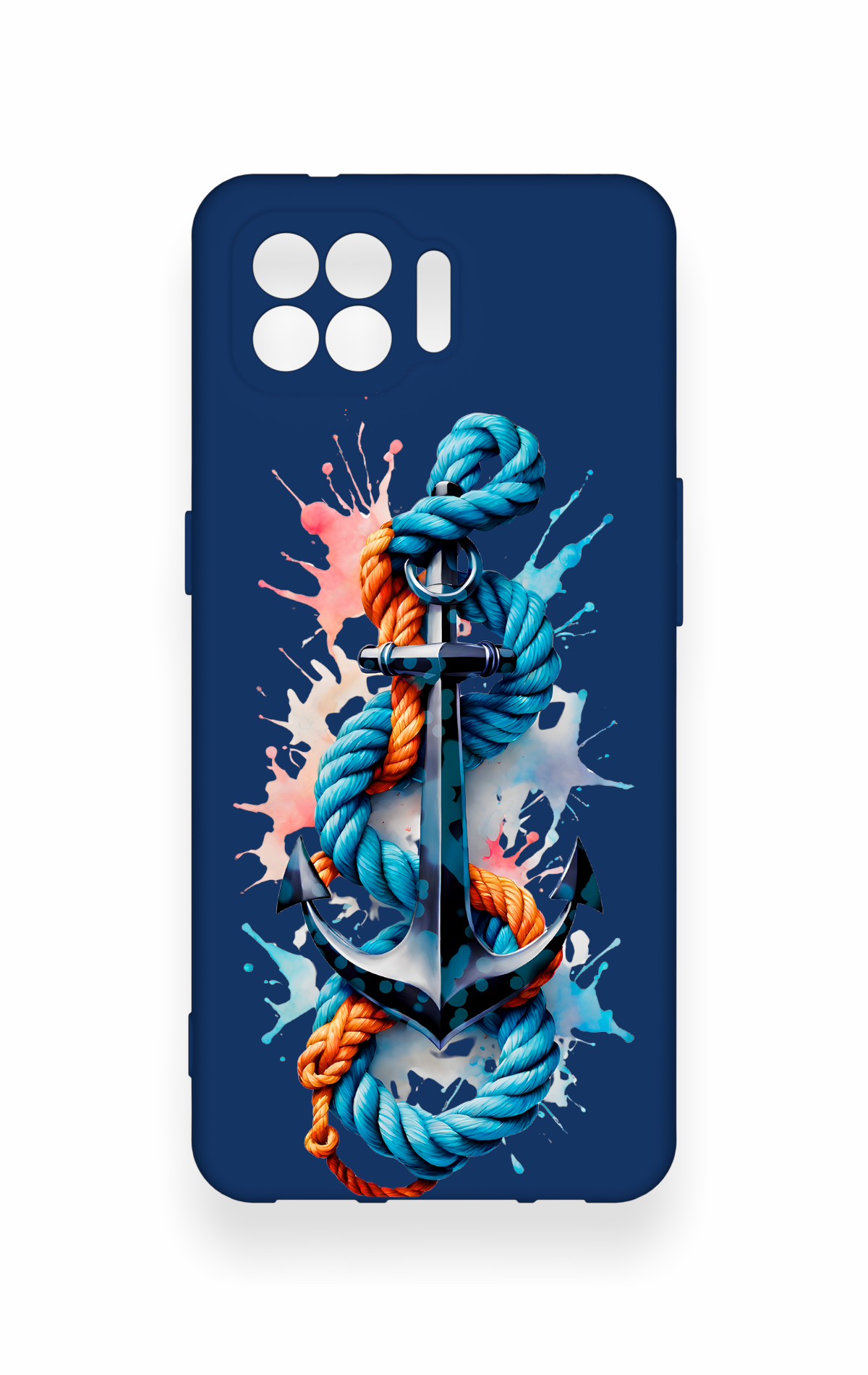 Oppo Reno 4 Lite Uyumlu Anchor Desenli Silikon Kılıf
